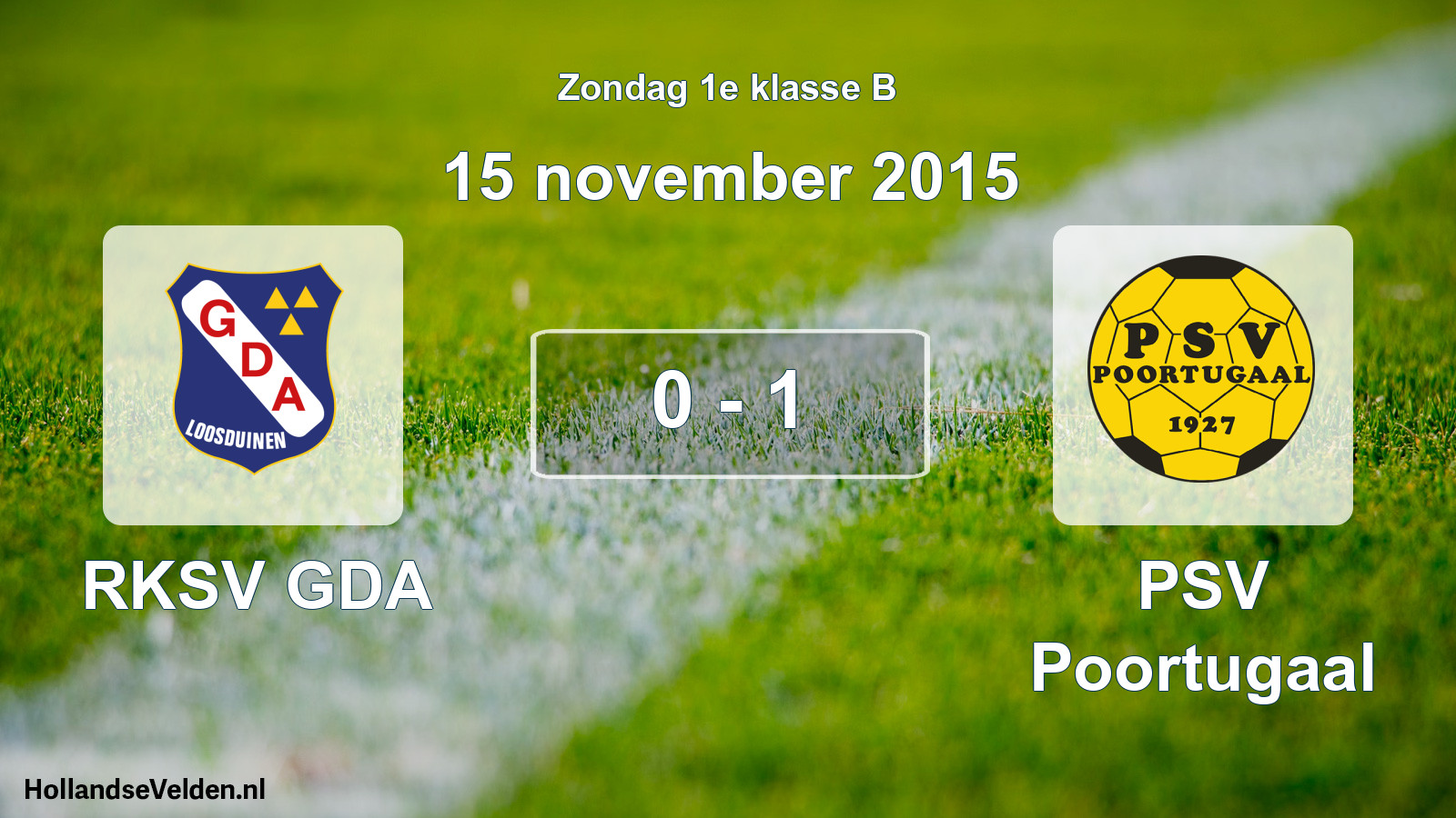 Total number of matches played: RKSV GDA - PSV Poortugaal 0 - 1 (15 November 2015)