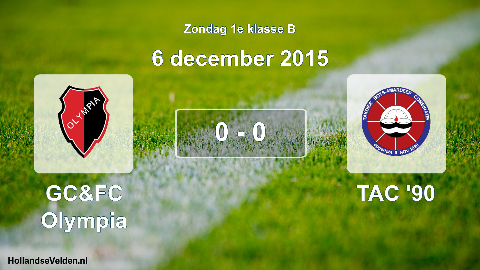 Total number of matches played: GC&FC Olympia - TAC '90 0 - 0 (6 December 2015)