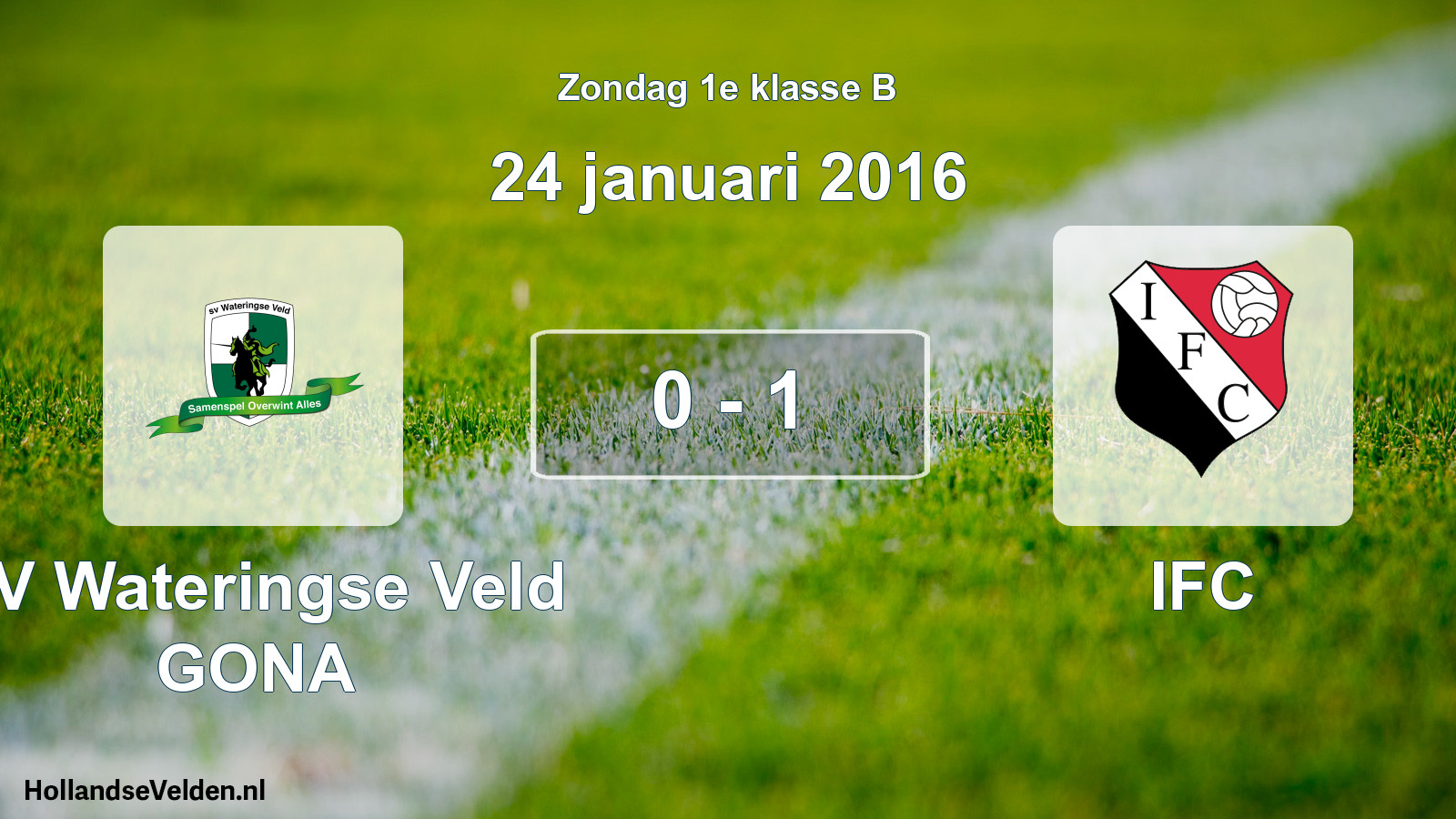 Total number of matches played: SV Wateringse Veld GONA - IFC 0 - 1 (24 January 2016)