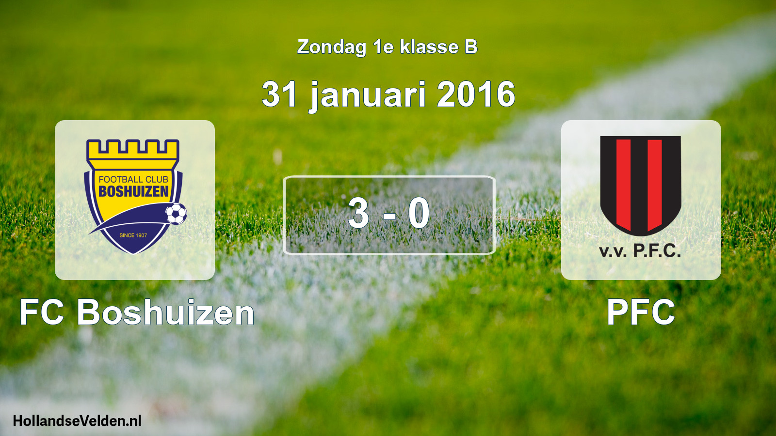 Total number of matches played: FC Boshuizen - PFC 3 - 0 (31 January 2016)