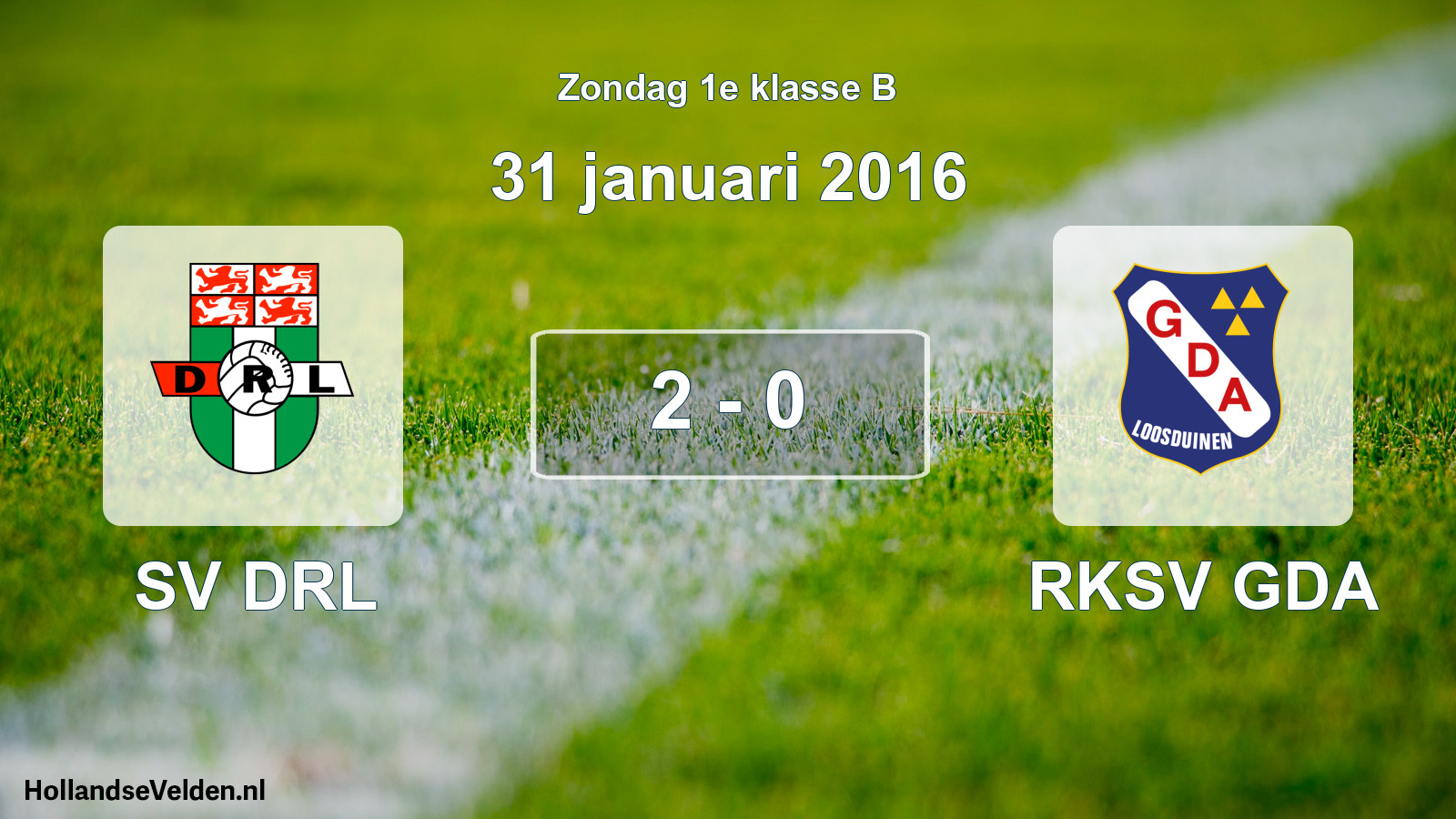 Total number of matches played: SV DRL - RKSV GDA 2 - 0 (31 January 2016)