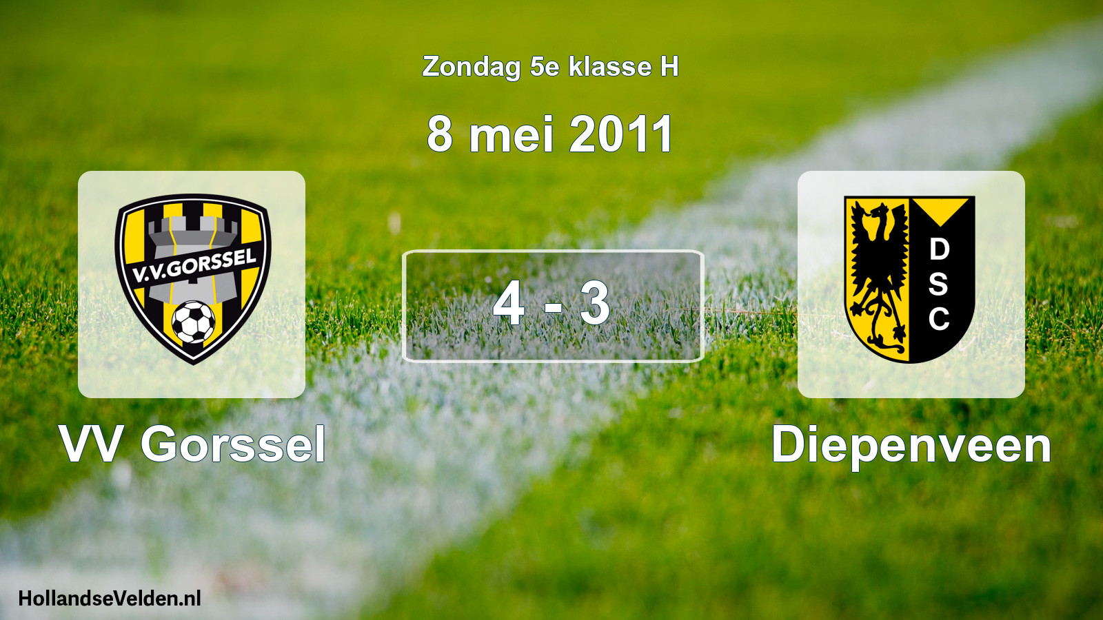 Total number of matches played: VV Gorssel - Diepenveen 4 - 3 (8 May 2011)