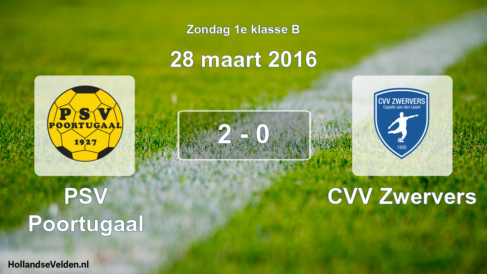 Total number of matches played: PSV Poortugaal - CVV Zwervers 2 - 0 (28 March 2016)