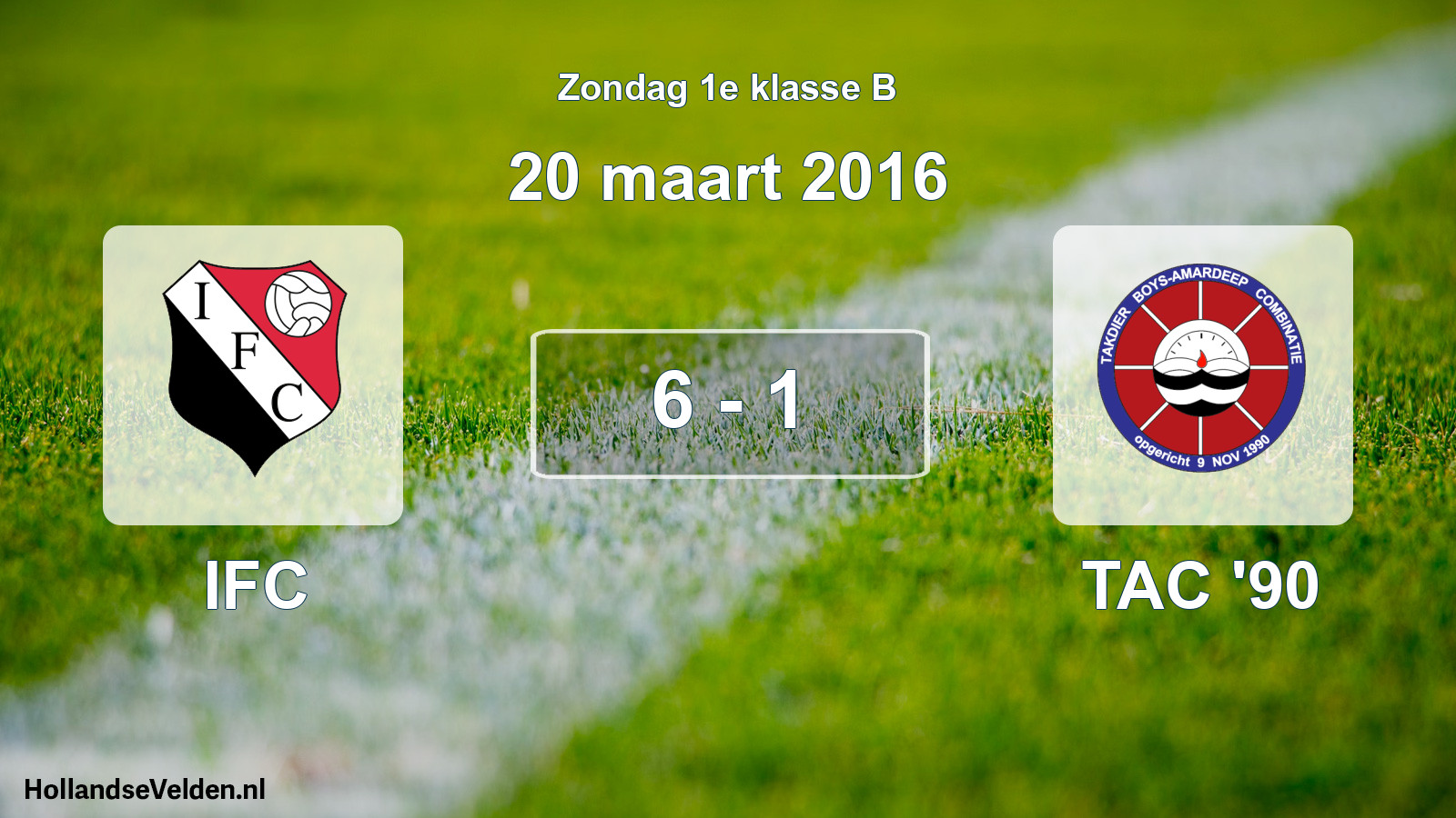 Total number of matches played: IFC - TAC '90 6 - 1 (20 March 2016)