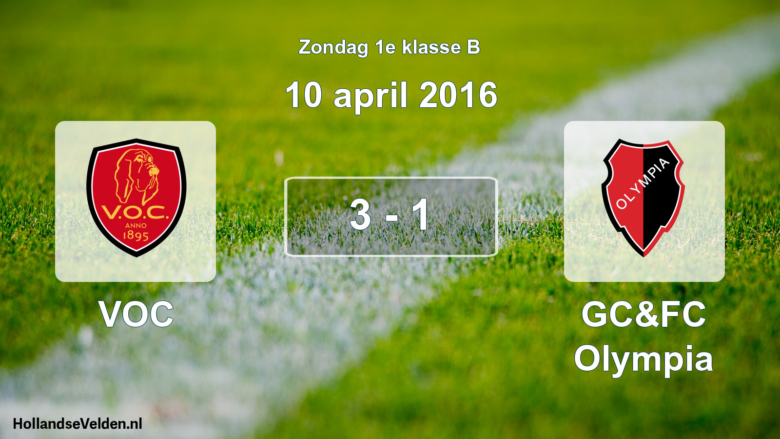 Total number of matches played: VOC - GC&FC Olympia 3 - 1 (10 April 2016)