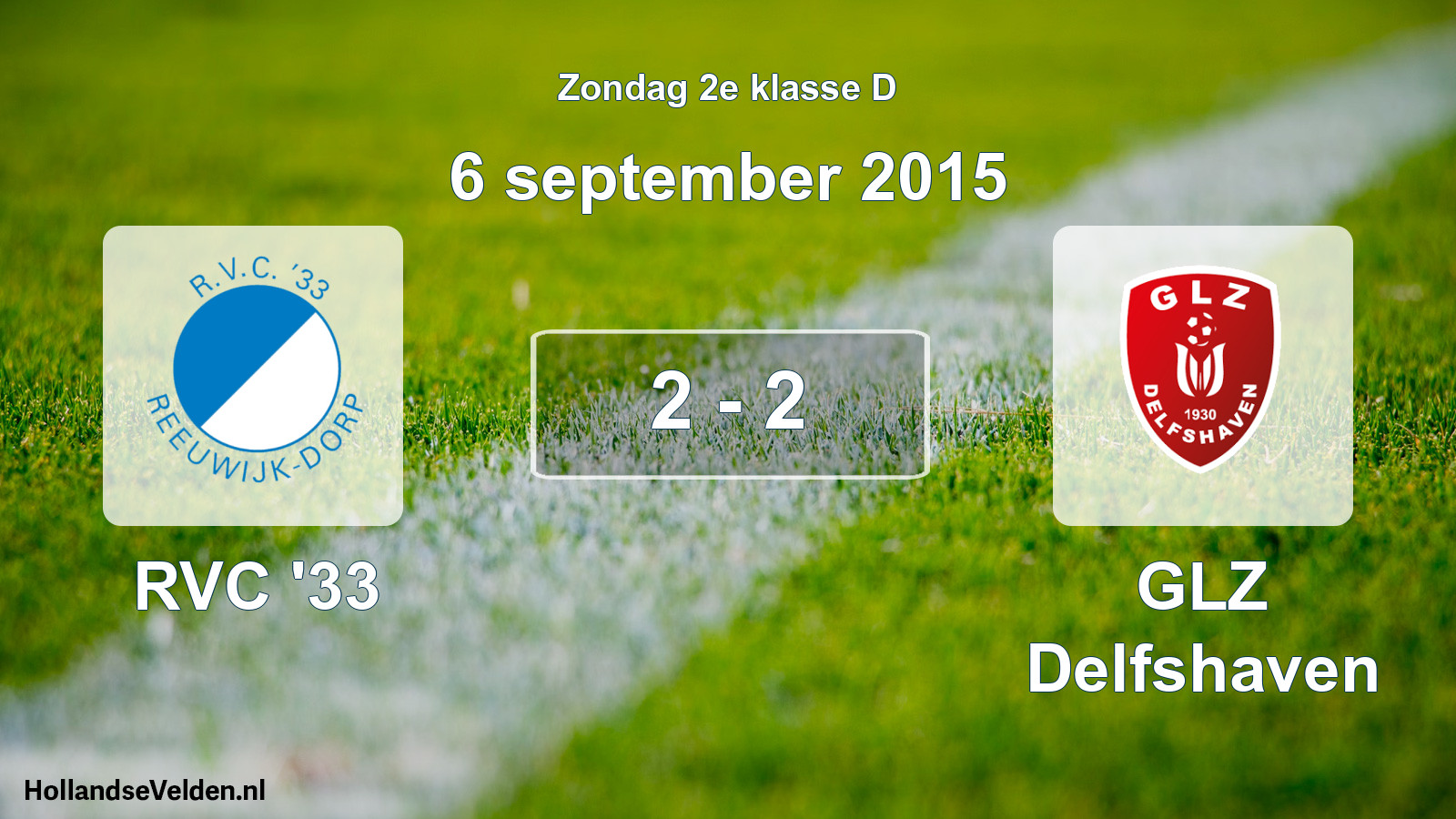 Total number of matches played: RVC '33 - GLZ Delfshaven 2 - 2 (6 September 2015)