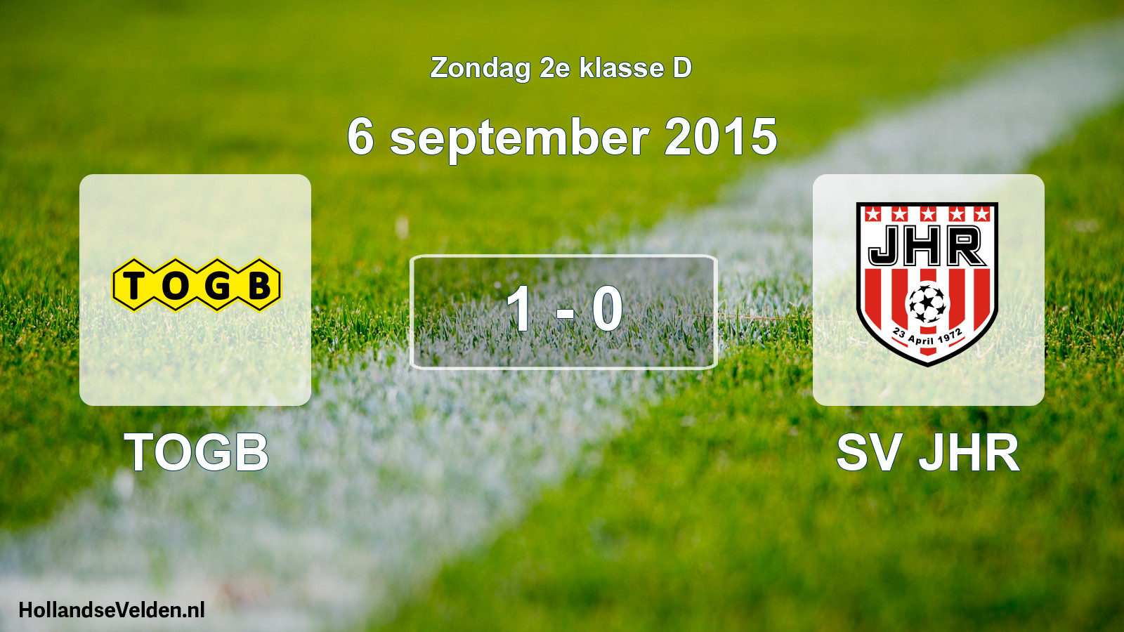 Total number of matches played: TOGB - SV JHR 1 - 0 (6 September 2015)