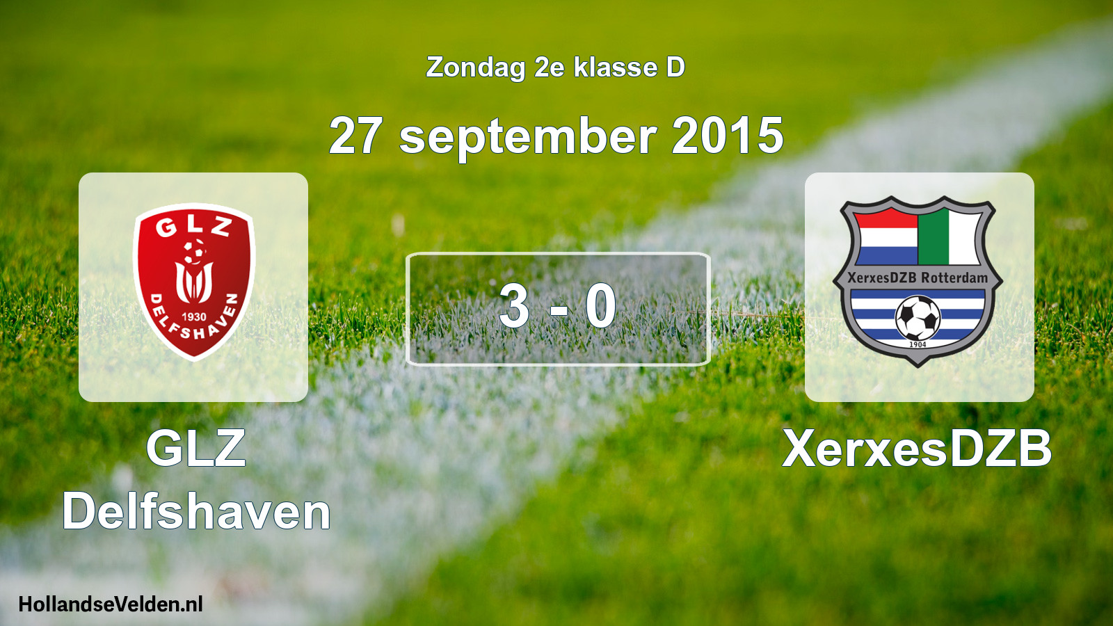 Total number of matches played: GLZ Delfshaven - XerxesDZB 3 - 0 (27 September 2015)