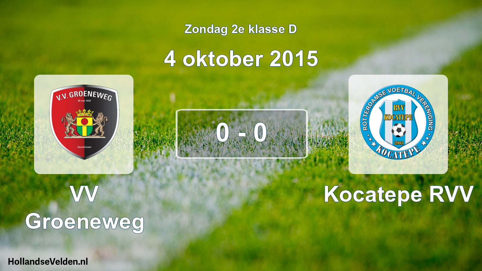 Total number of matches played: VV Groeneweg - Kocatepe RVV 0 - 0 (4 October 2015)