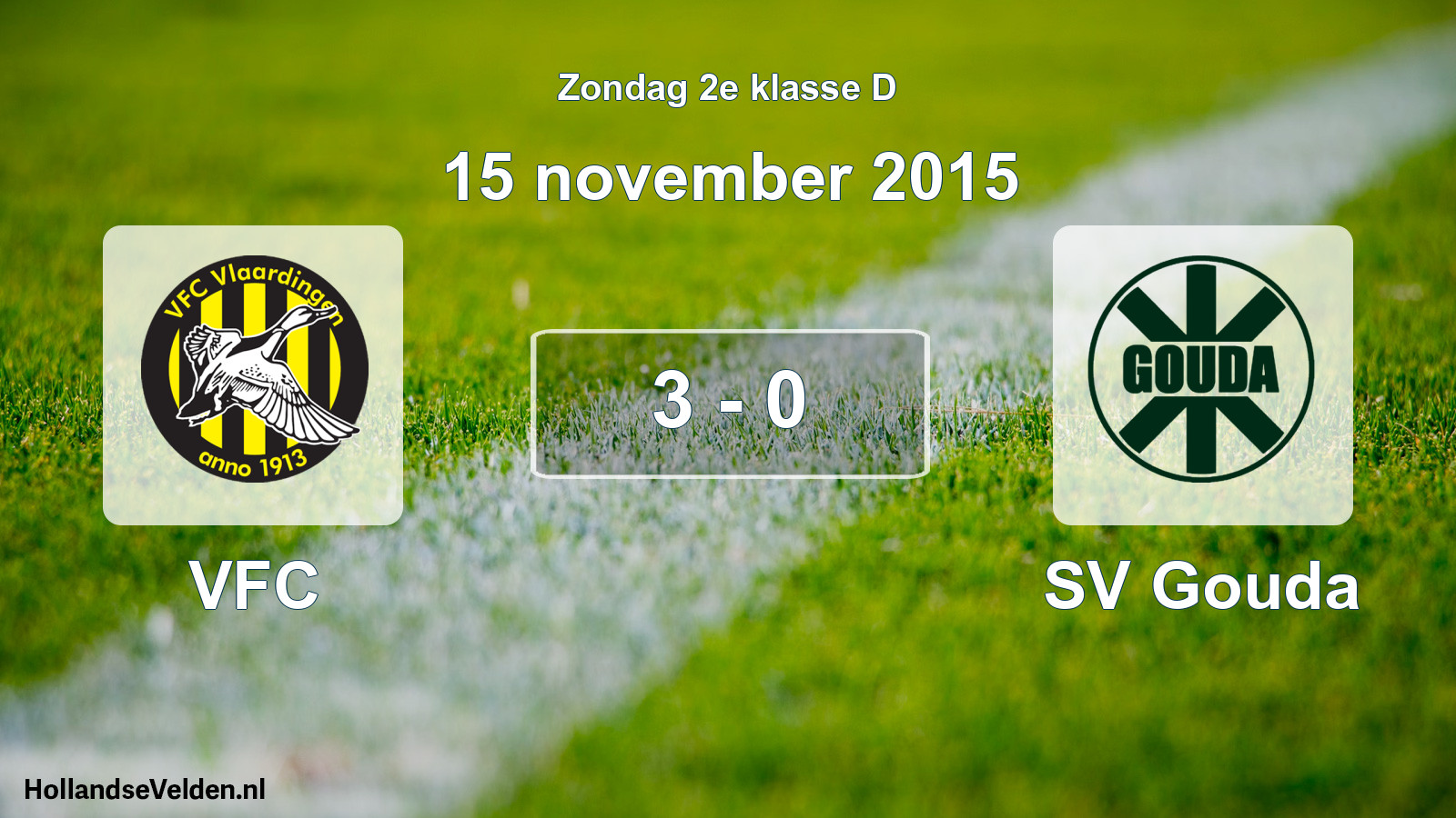 Total number of matches played: VFC - SV Gouda 3 - 0 (15 November 2015)