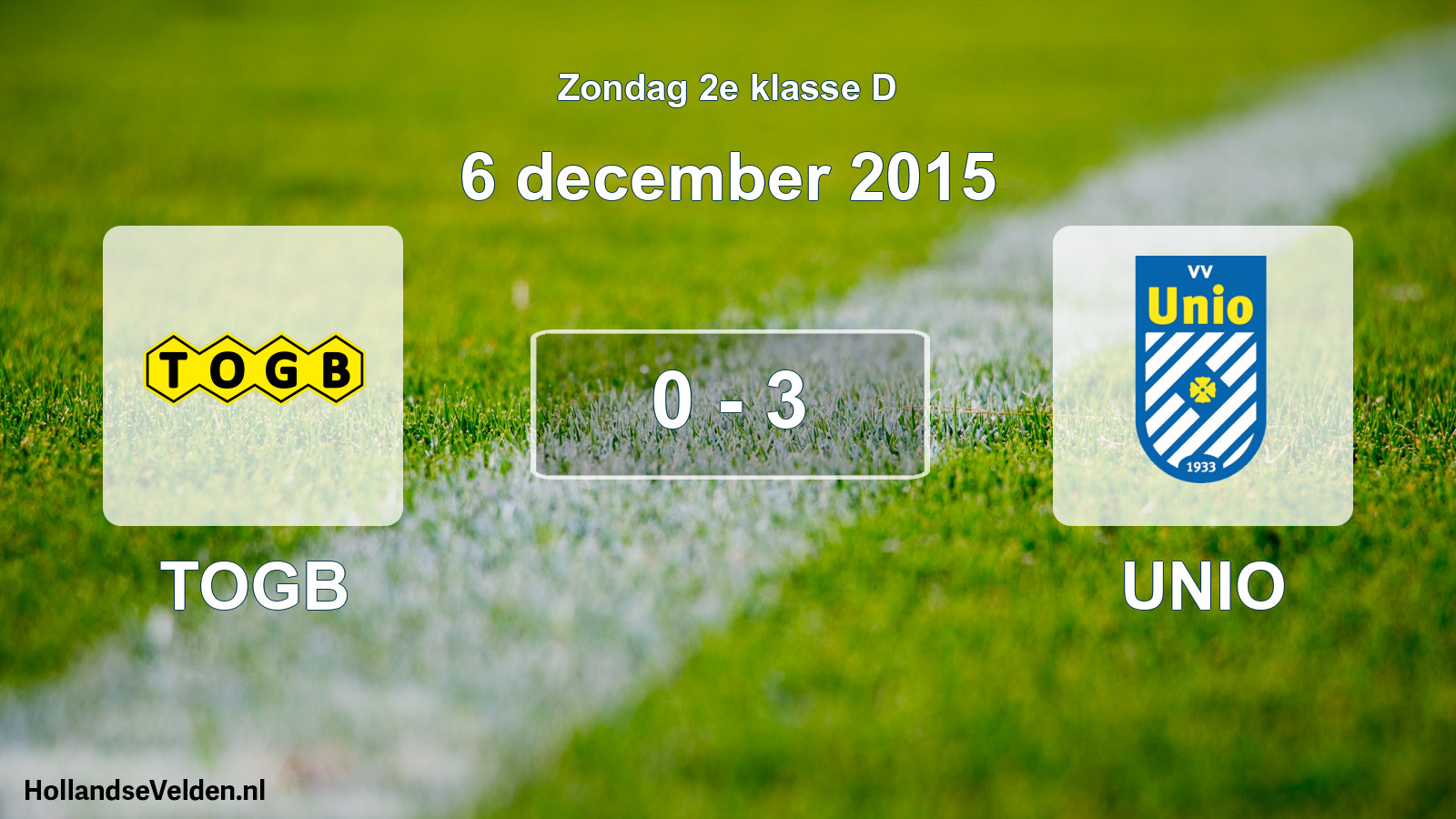Total number of matches played: TOGB - UNIO 0 - 3 (6 December 2015)