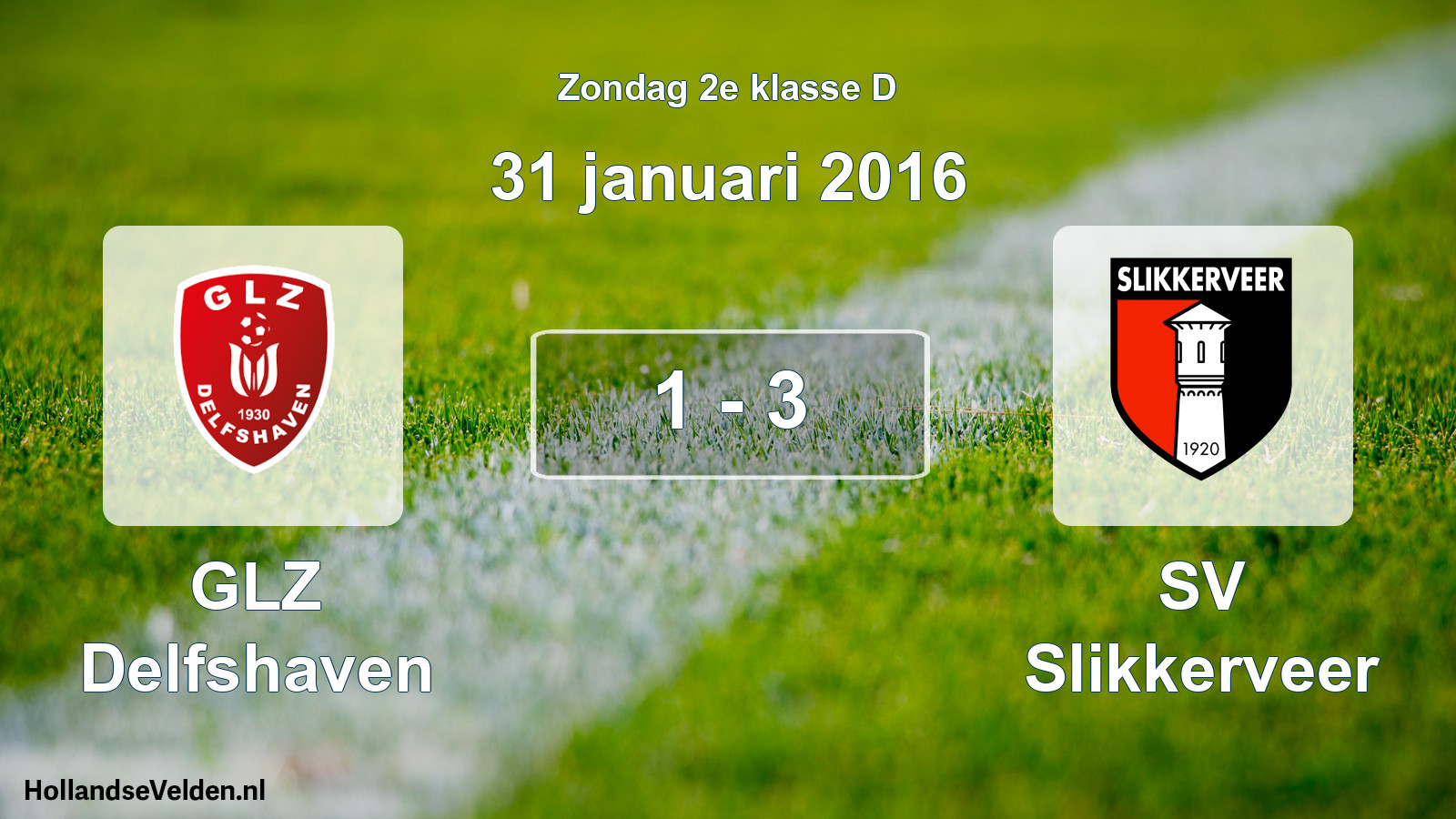 Total number of matches played: GLZ Delfshaven - SV Slikkerveer 1 - 3 (31 January 2016)