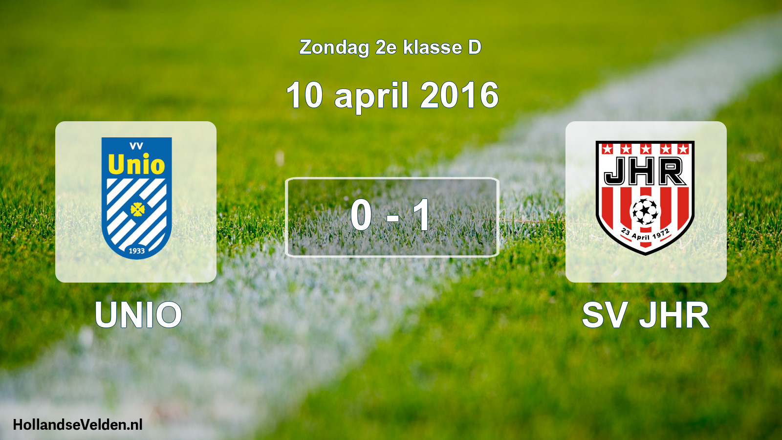 Total number of matches played: UNIO - SV JHR 0 - 1 (10 April 2016)