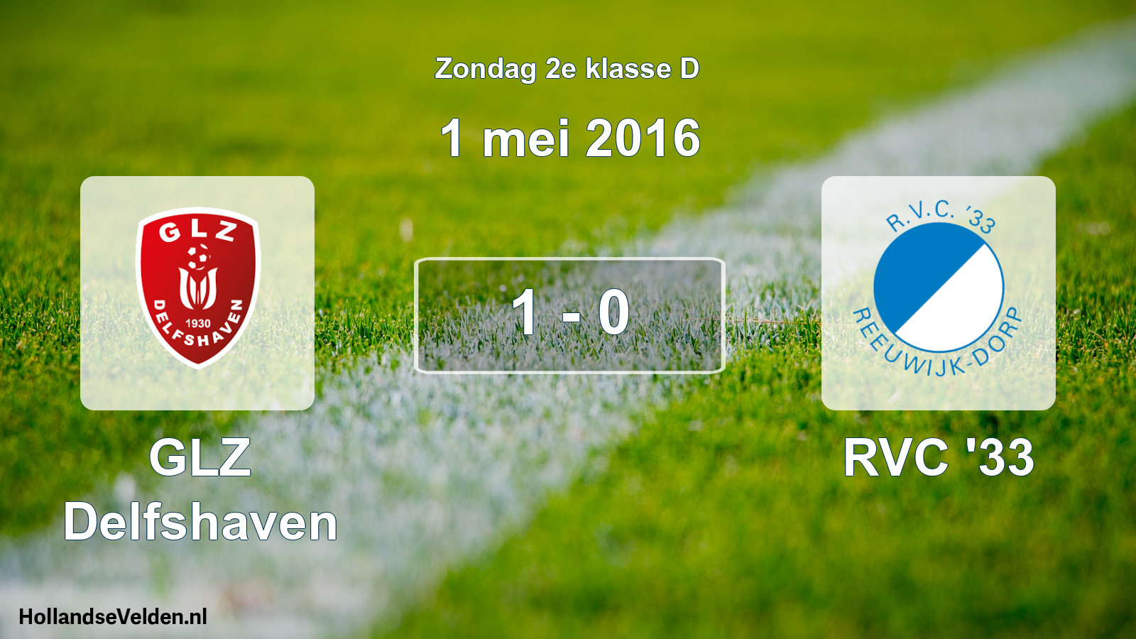 Total number of matches played: GLZ Delfshaven - RVC '33 1 - 0 (1 May 2016)