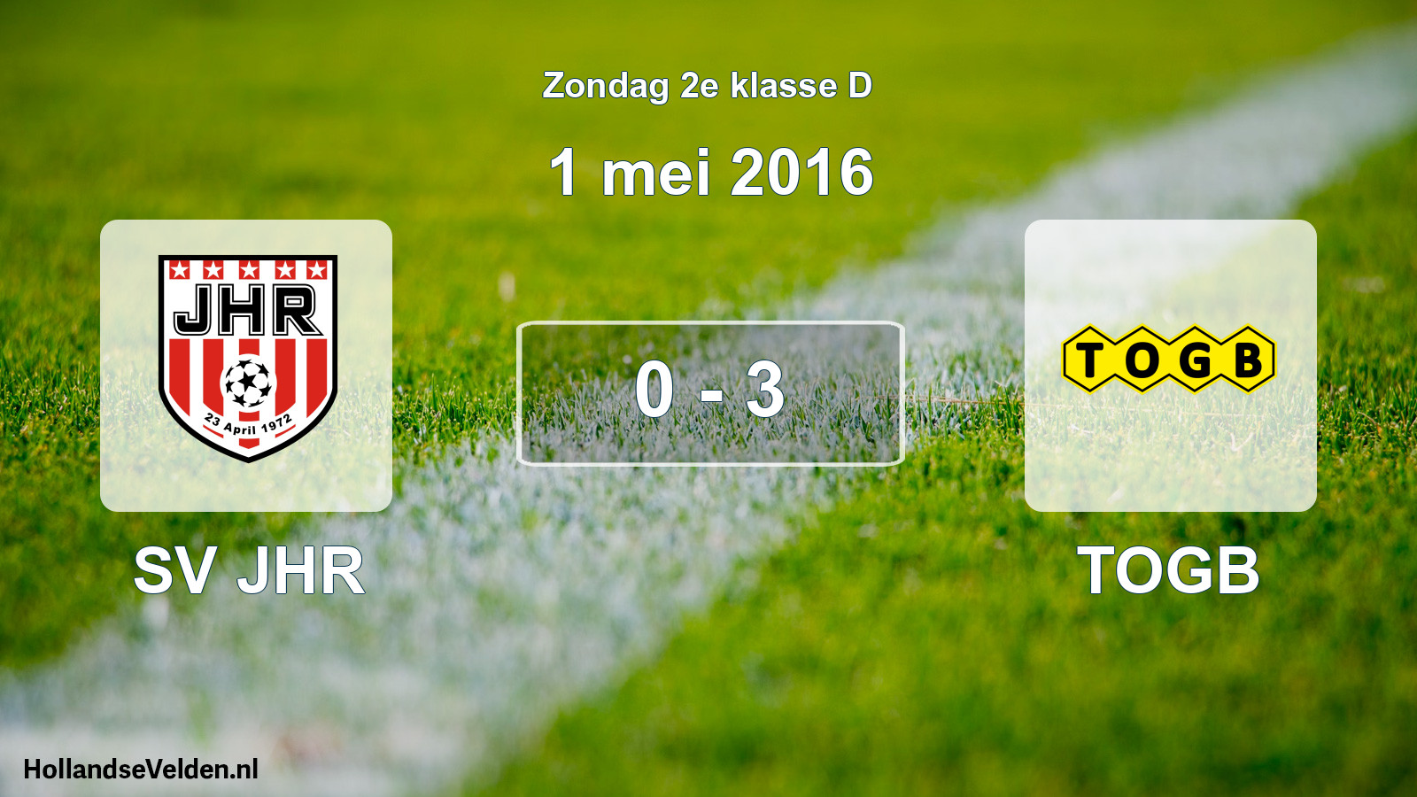 Total number of matches played: SV JHR - TOGB 0 - 3 (1 May 2016)