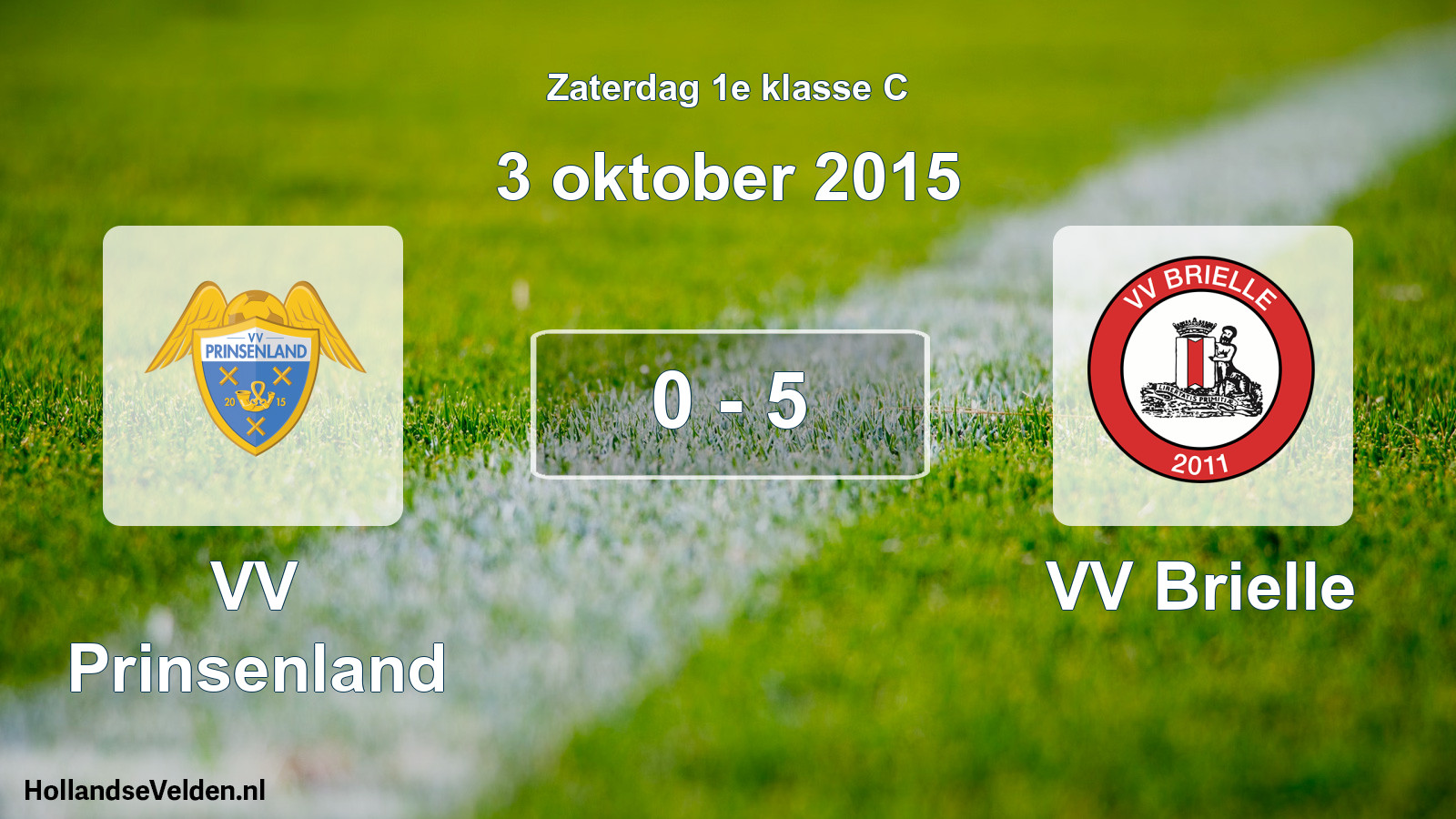 Total number of matches played: VV Prinsenland - VV Brielle 0 - 5 (3 October 2015)