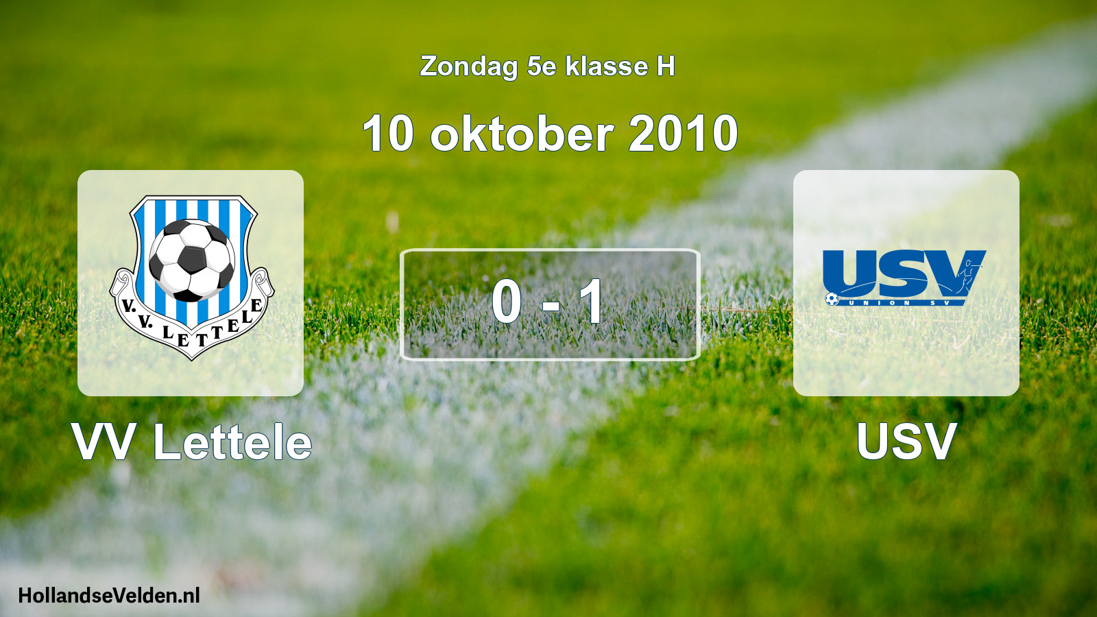 Total number of matches played: VV Lettele - USV 0 - 1 (10 October 2010)