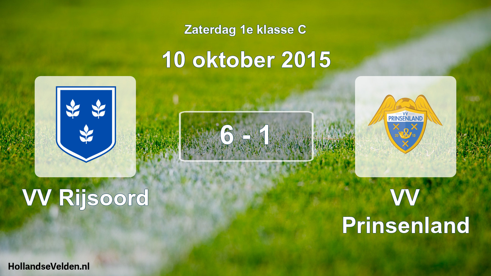 Total number of matches played: VV Rijsoord - VV Prinsenland 6 - 1 (10 October 2015)