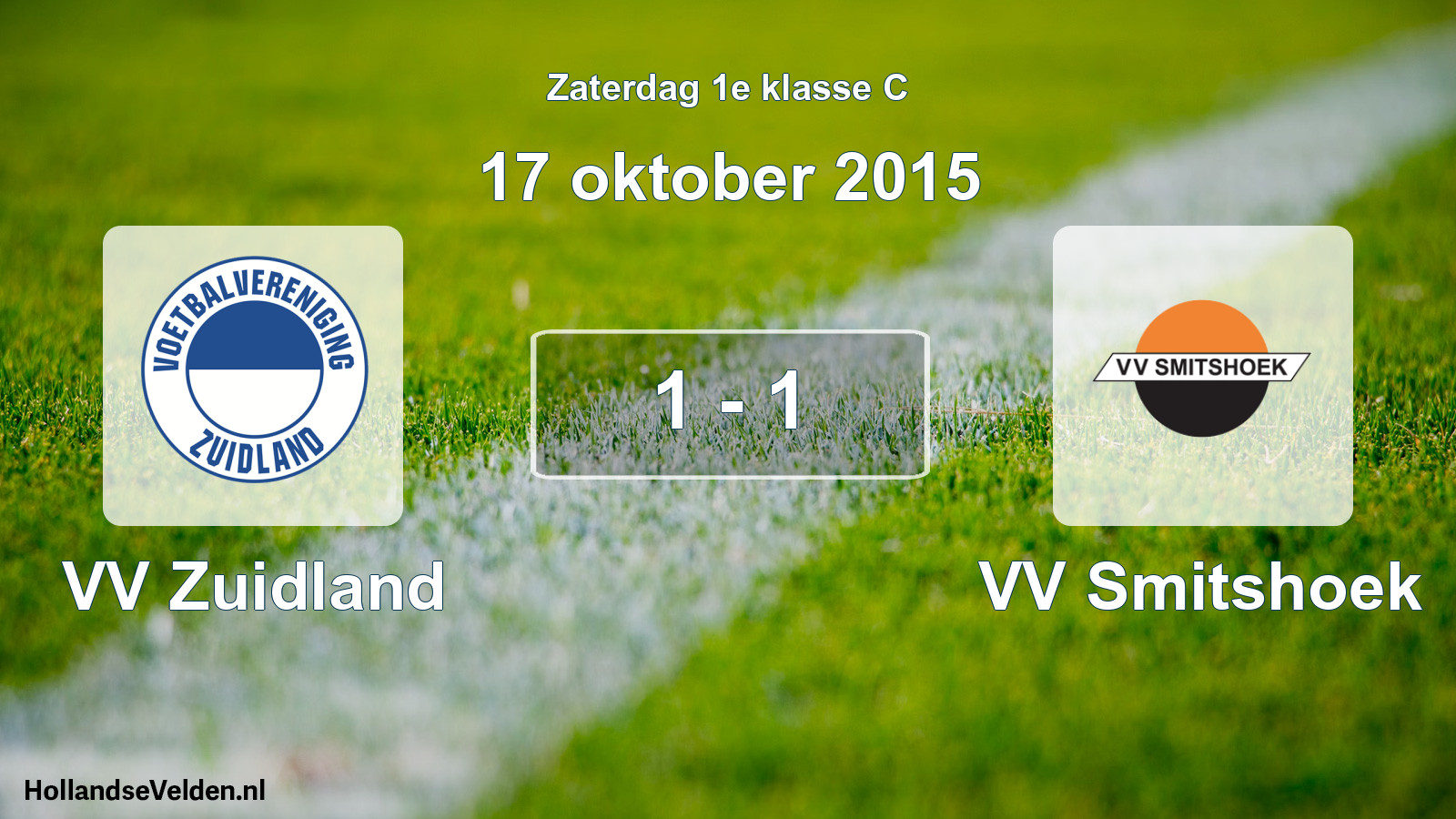 Total number of matches played: VV Zuidland - VV Smitshoek 1 - 1 (17 October 2015)