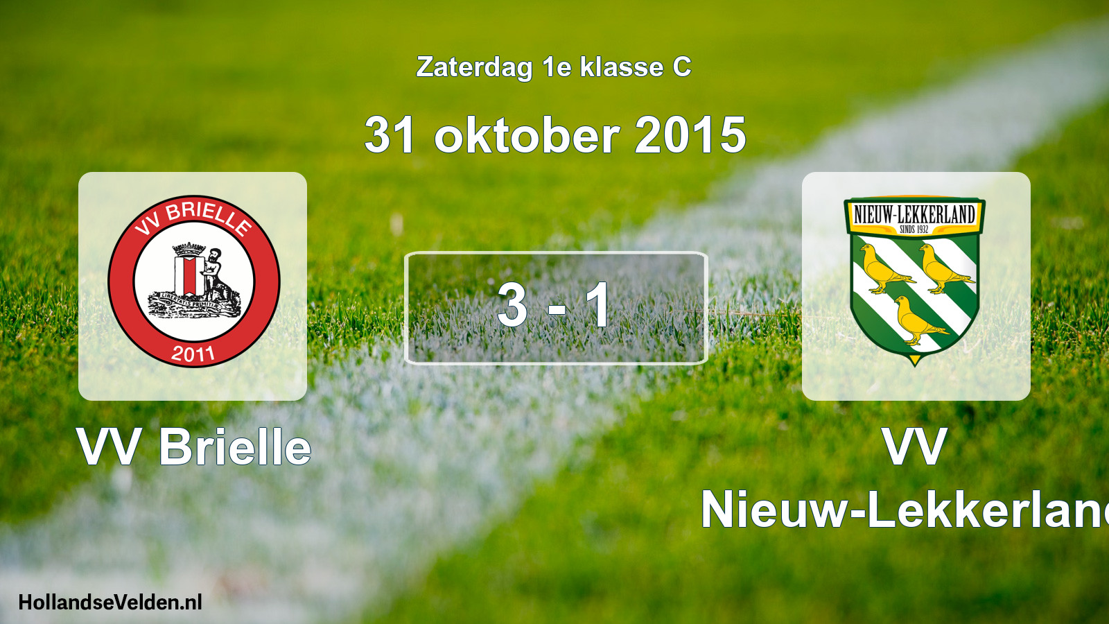 Total number of matches played: VV Brielle - VV Nieuw-Lekkerland 3 - 1 (31 October 2015)