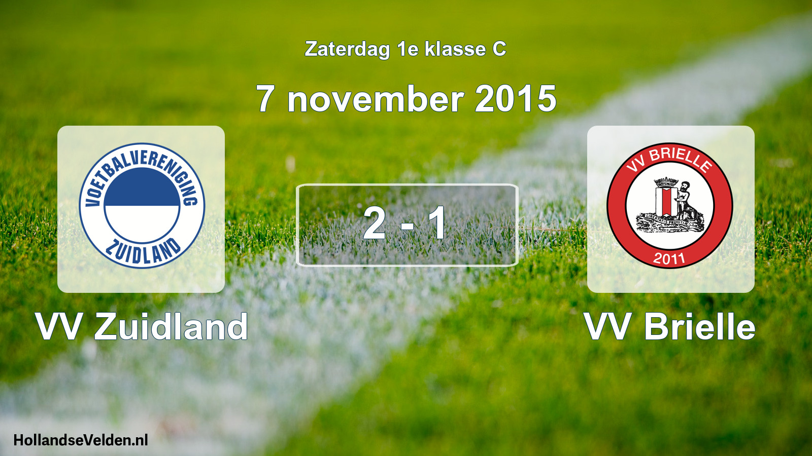 Total number of matches played: VV Zuidland - VV Brielle 2 - 1 (7 November 2015)