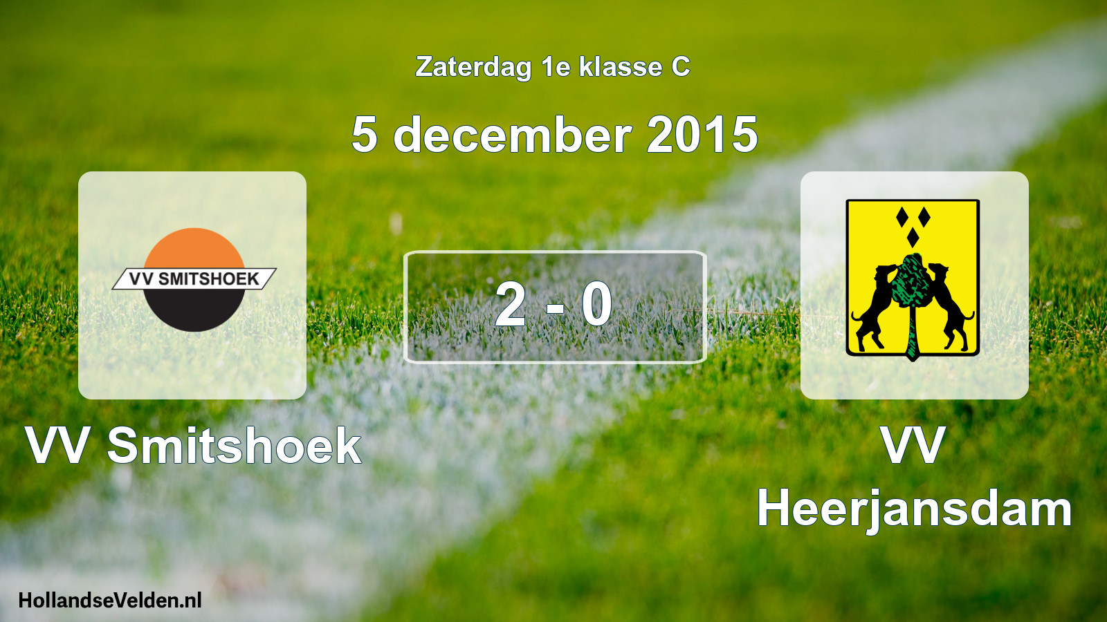 Total number of matches played: VV Smitshoek - VV Heerjansdam 2 - 0 (5 December 2015)