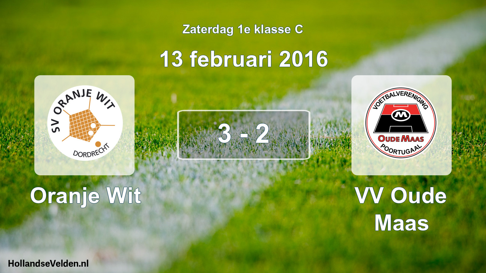 Total number of matches played: Oranje Wit - VV Oude Maas 3 - 2 (13 February 2016)