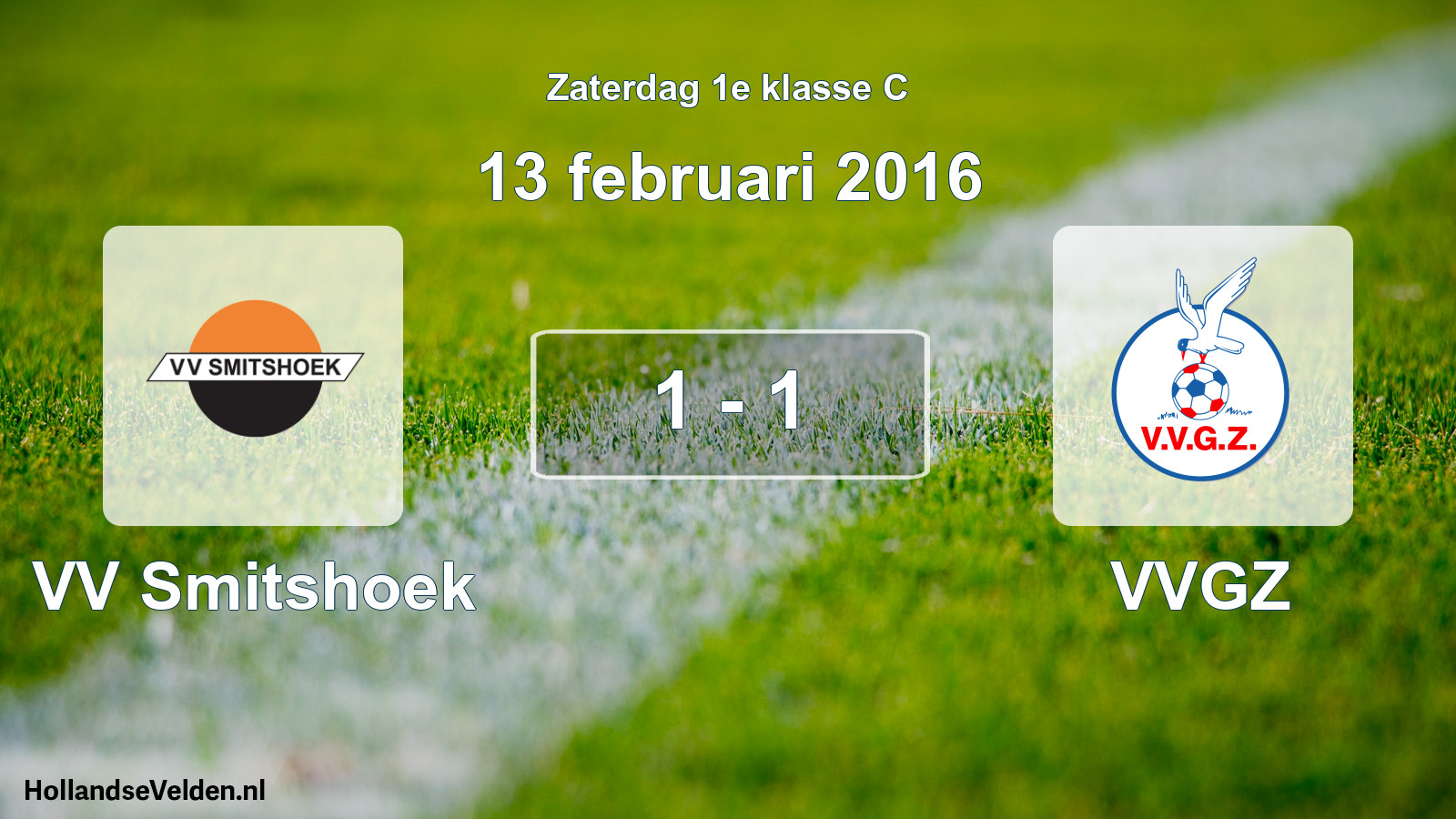 Total number of matches played: VV Smitshoek - VVGZ 1 - 1 (13 February 2016)
