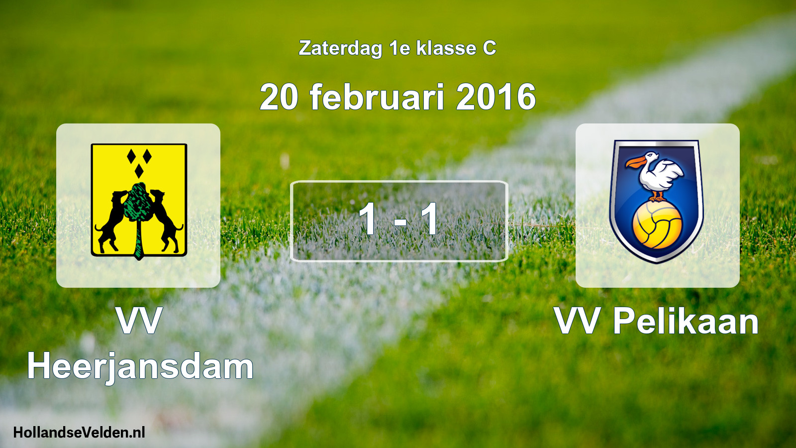 Total number of matches played: VV Heerjansdam - VV Pelikaan 1 - 1 (20 February 2016)
