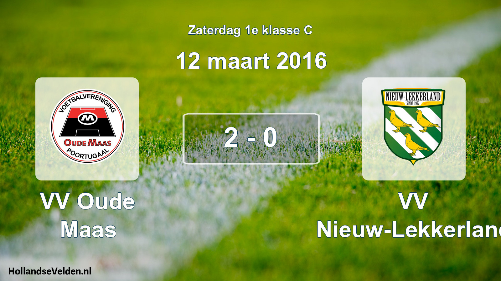 Total number of matches played: VV Oude Maas - VV Nieuw-Lekkerland 2 - 0 (12 March 2016)