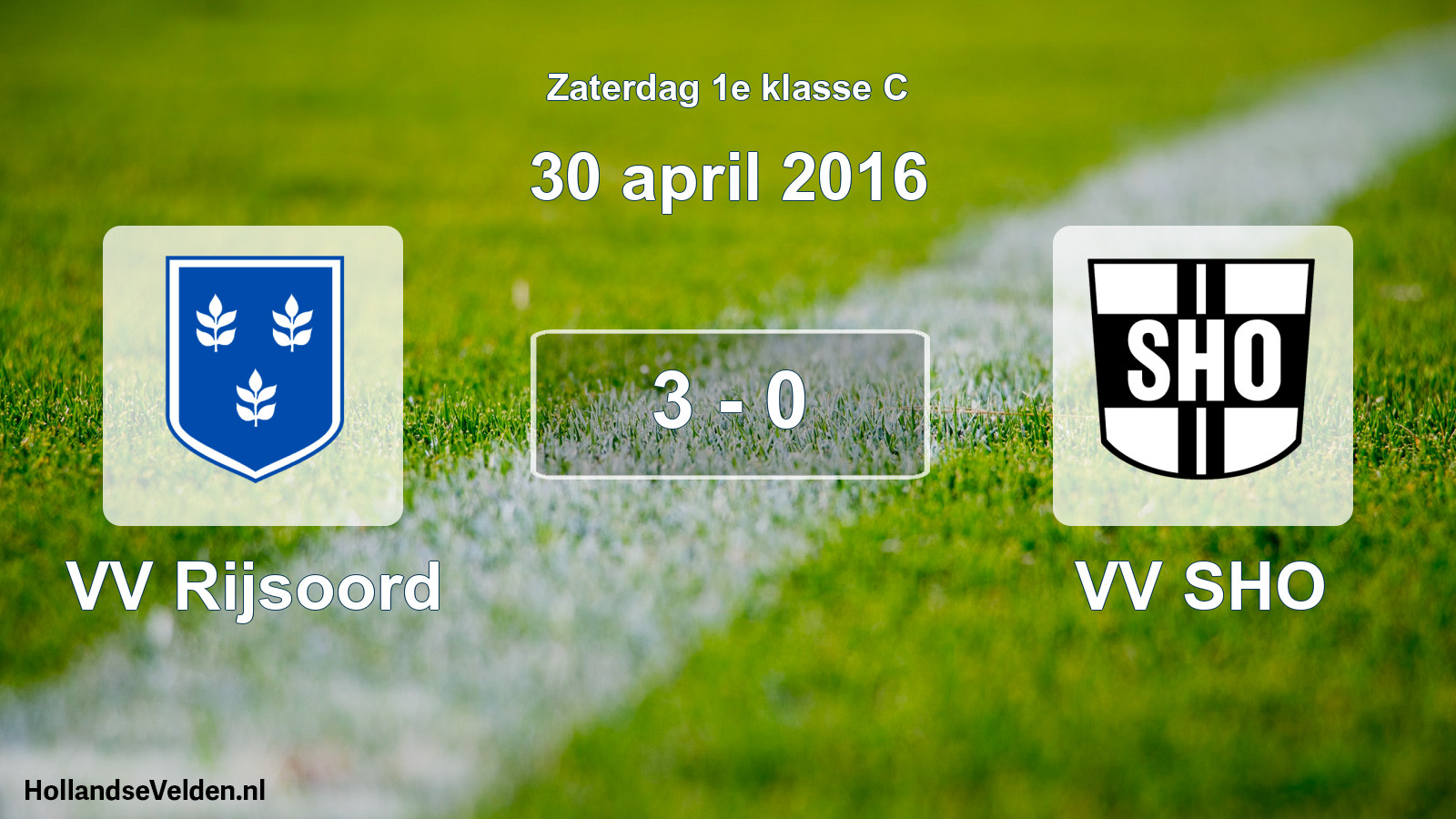 Total number of matches played: VV Rijsoord - VV SHO 3 - 0 (30 April 2016)