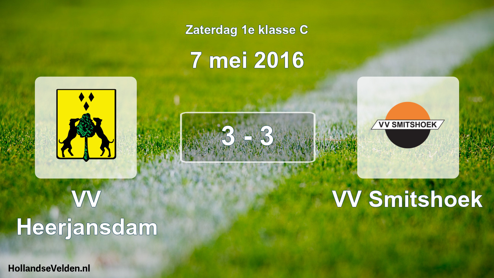 Total number of matches played: VV Heerjansdam - VV Smitshoek 3 - 3 (7 May 2016)
