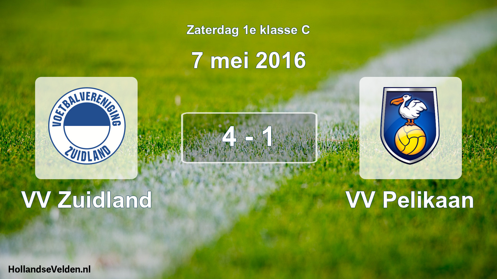 Total number of matches played: VV Zuidland - VV Pelikaan 4 - 1 (7 May 2016)