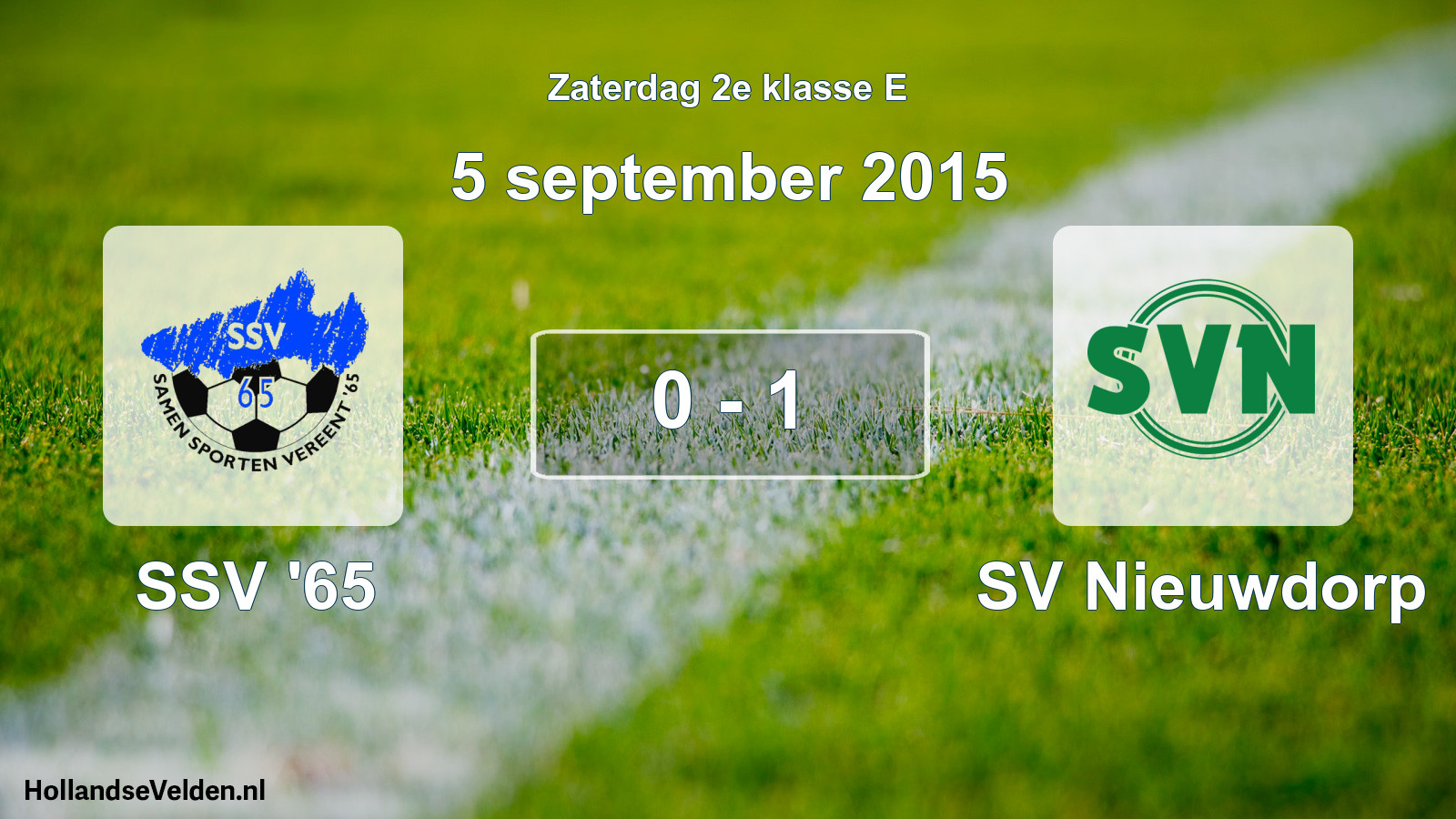 Total number of matches played: SSV '65 - SV Nieuwdorp 0 - 1 (5 September 2015)