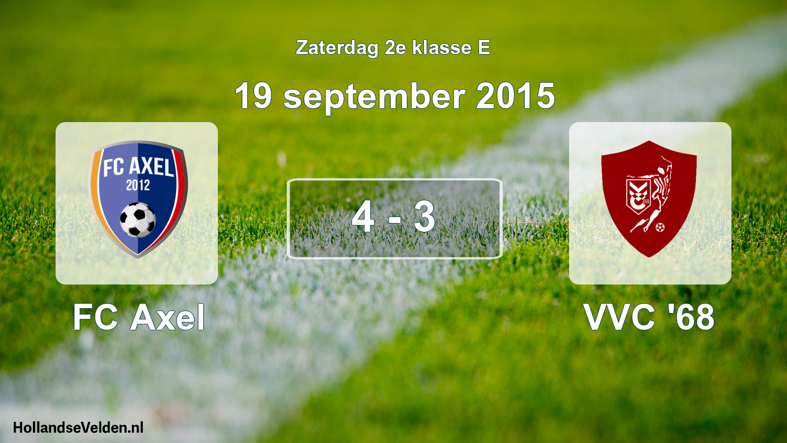 Total number of matches played: FC Axel - VVC '68 4 - 3 (19 September 2015)