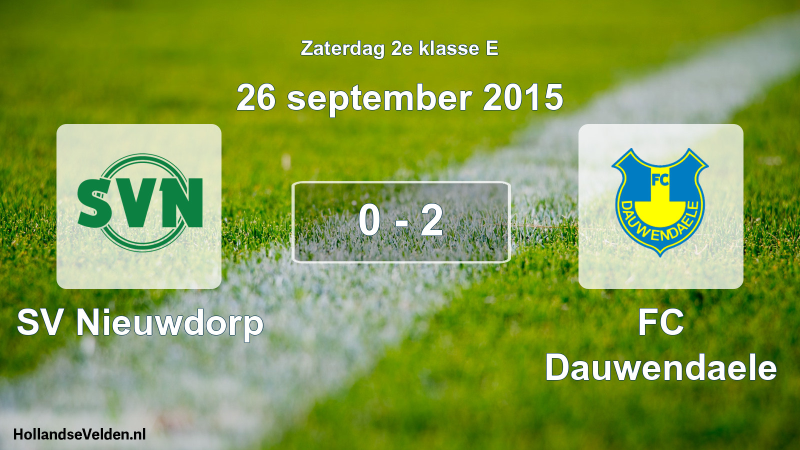 Total number of matches played: SV Nieuwdorp - FC Dauwendaele 0 - 2 (26 September 2015)