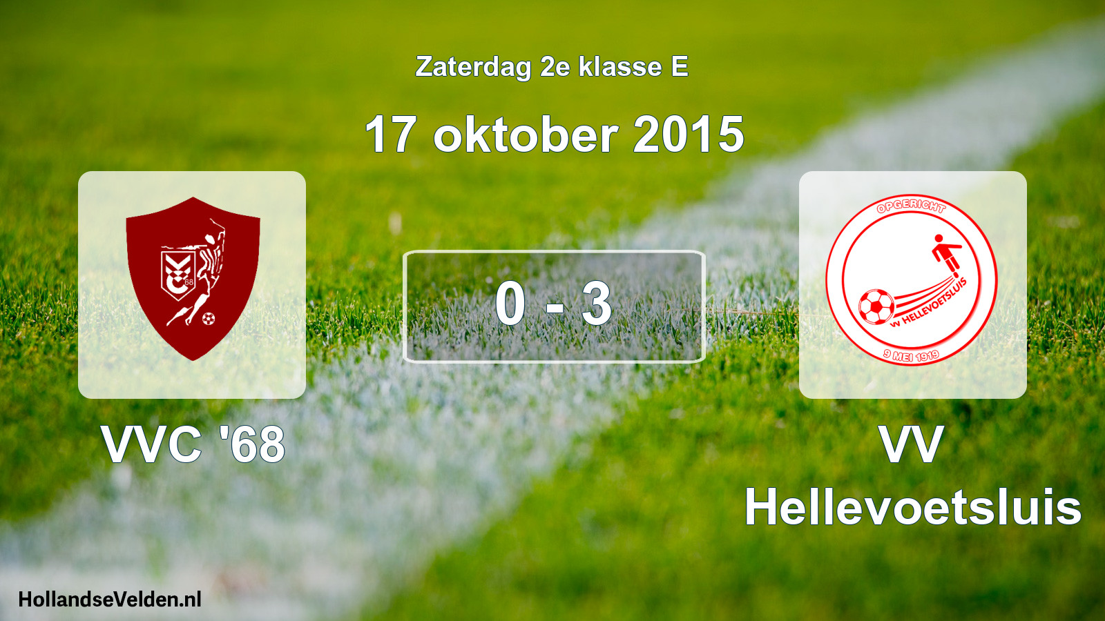 Total number of matches played: VVC '68 - VV Hellevoetsluis 0 - 3 (17 October 2015)