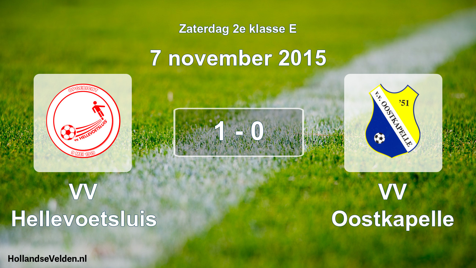 Total number of matches played: VV Hellevoetsluis - VV Oostkapelle 1 - 0 (7 November 2015)