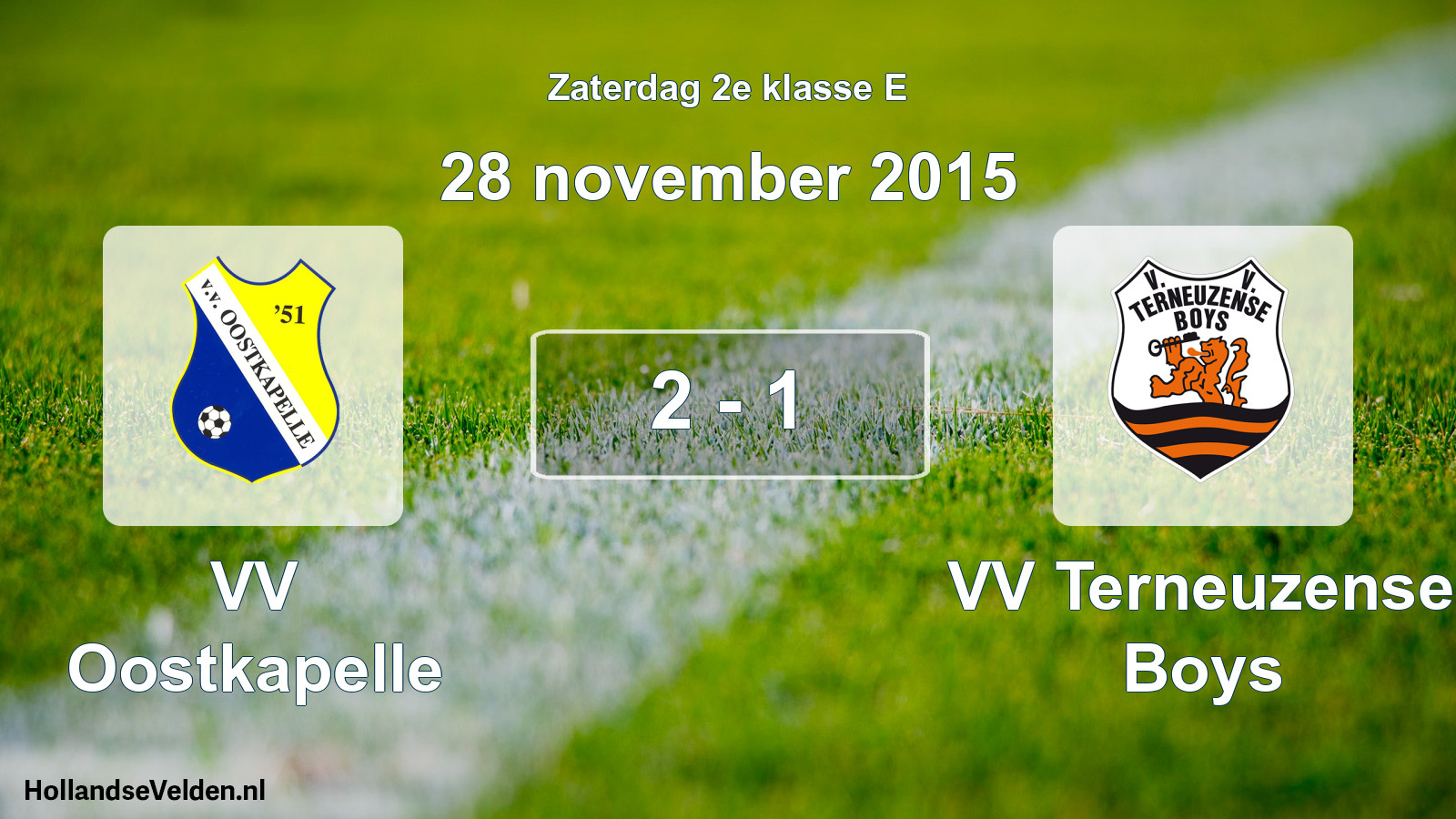 Total number of matches played: VV Oostkapelle - VV Terneuzense Boys 2 - 1 (28 November 2015)
