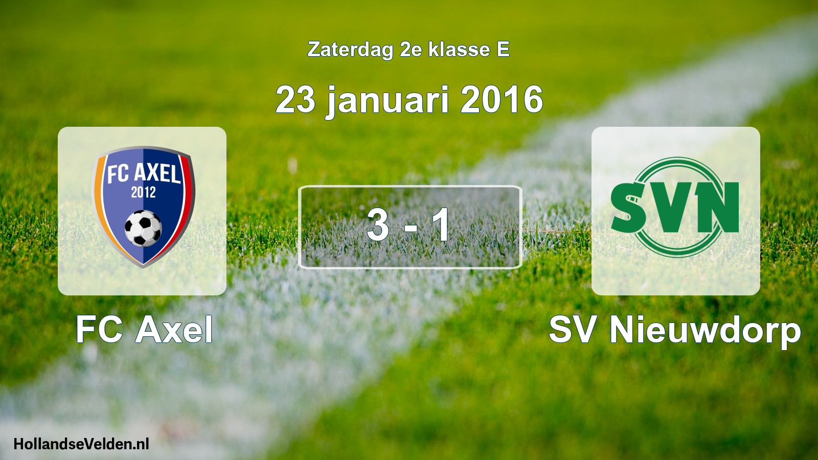 Total number of matches played: FC Axel - SV Nieuwdorp 3 - 1 (23 January 2016)