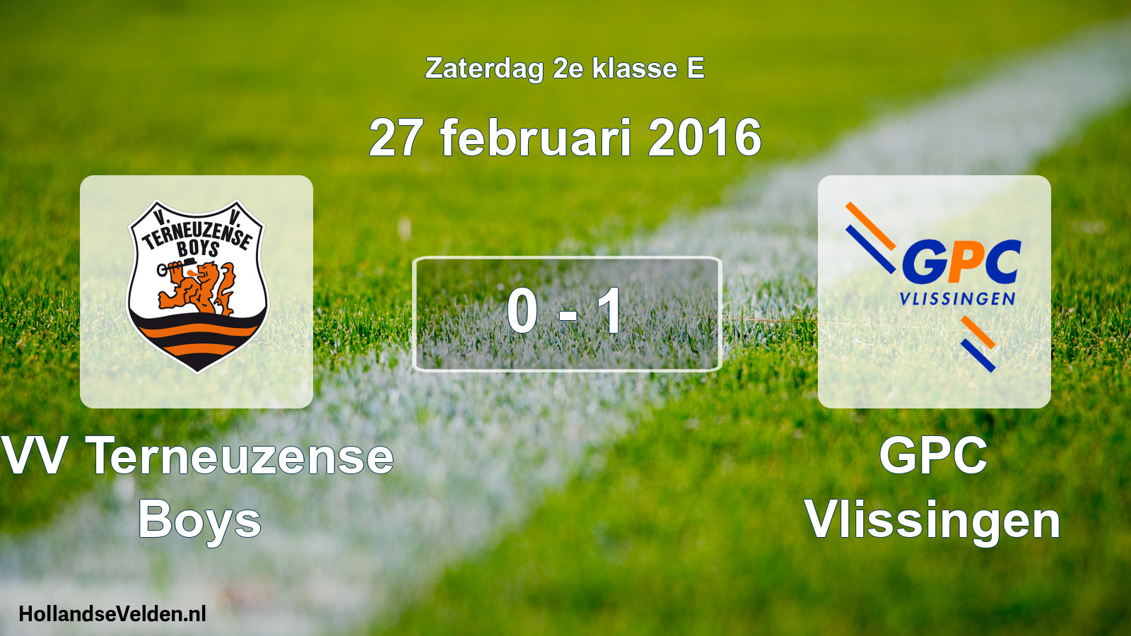 Total number of matches played: VV Terneuzense Boys - GPC Vlissingen 0 - 1 (27 February 2016)