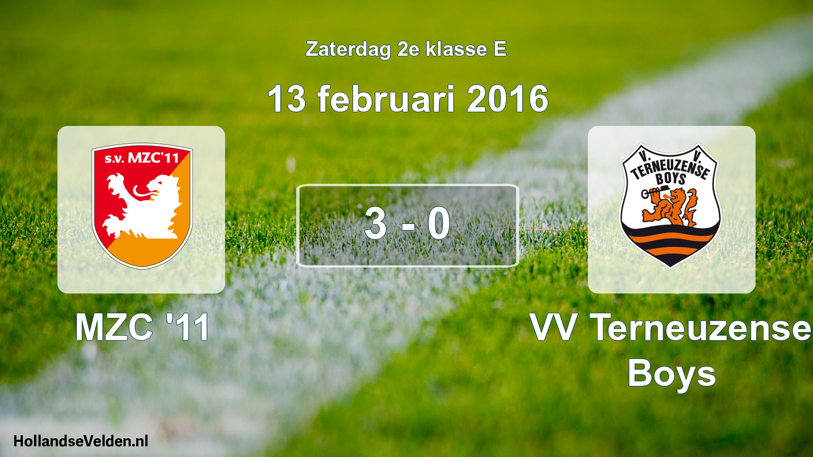 Total number of matches played: MZC '11 - VV Terneuzense Boys 3 - 0 (13 February 2016)