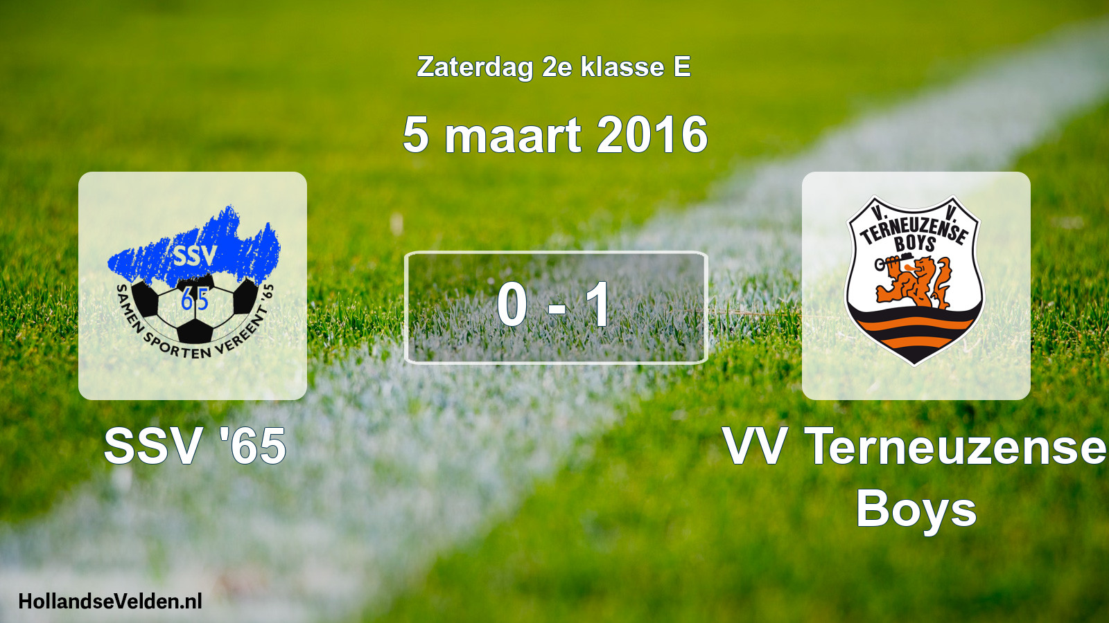 Total number of matches played: SSV '65 - VV Terneuzense Boys 0 - 1 (5 March 2016)