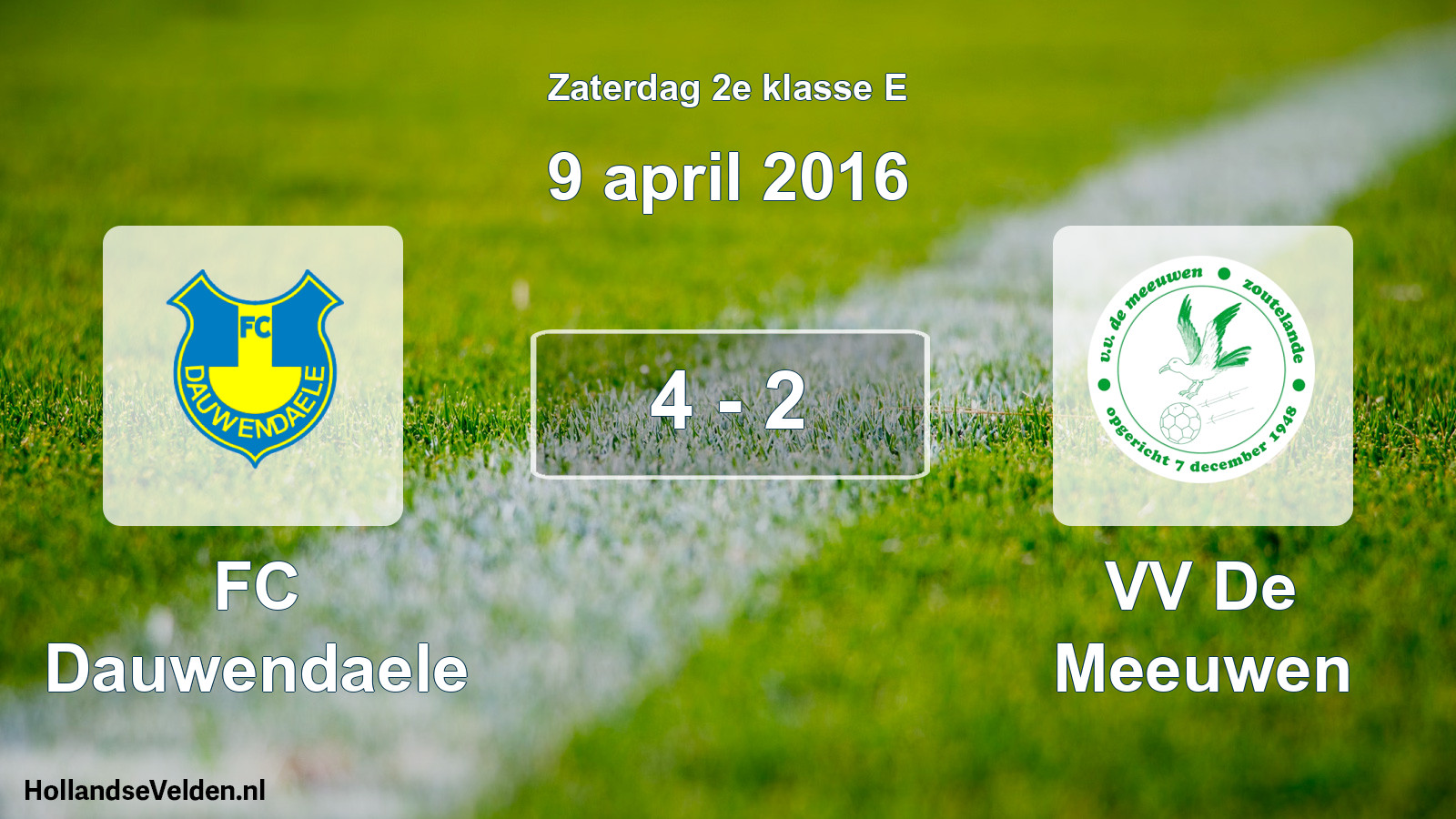 Total number of matches played: FC Dauwendaele - VV De Meeuwen 4 - 2 (9 April 2016)