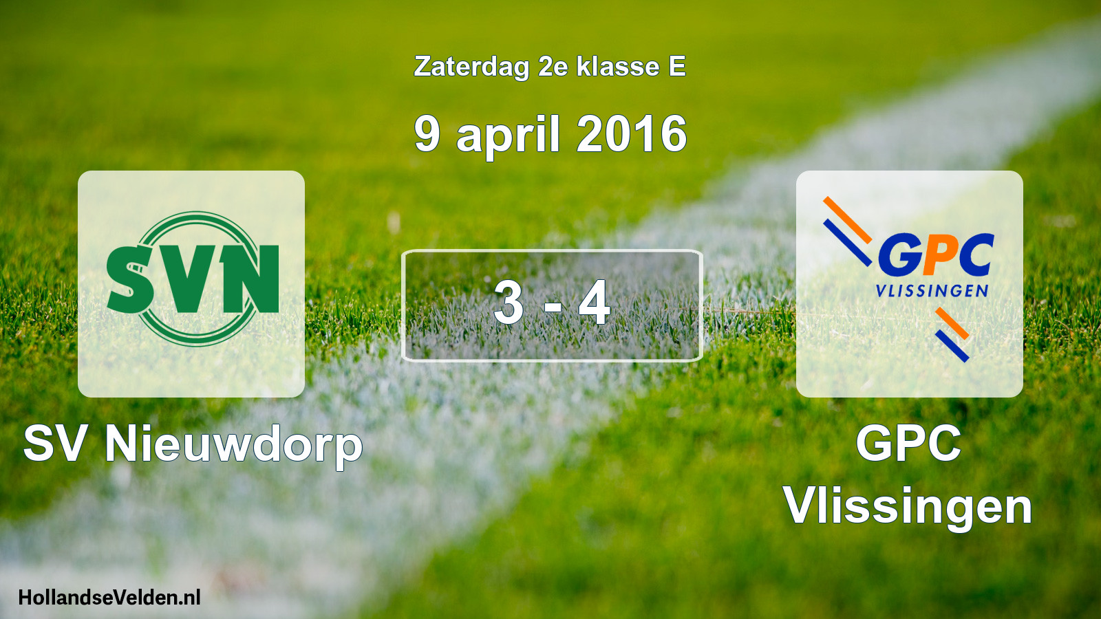 Total number of matches played: SV Nieuwdorp - GPC Vlissingen 3 - 4 (9 April 2016)