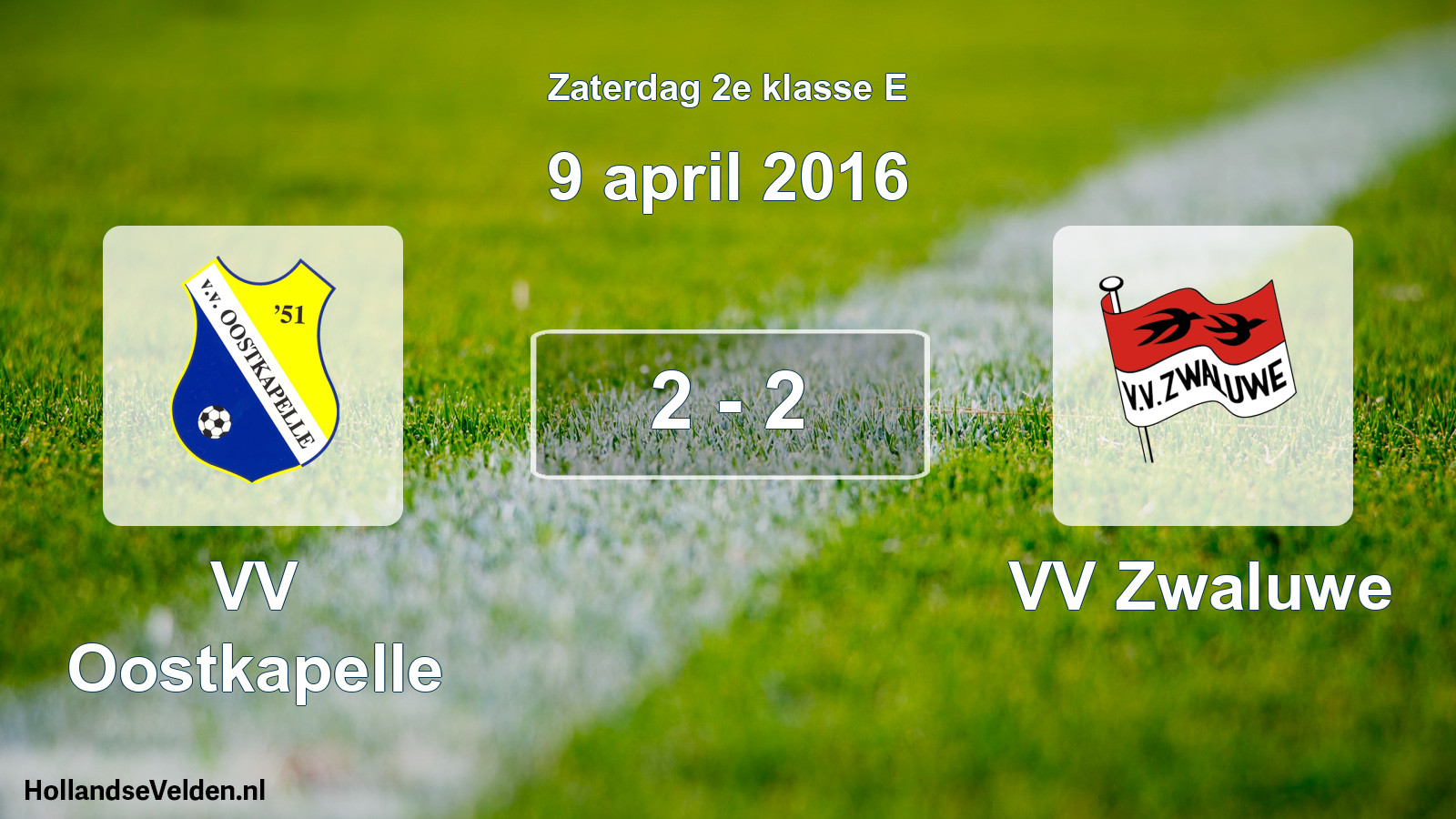 Total number of matches played: VV Oostkapelle - VV Zwaluwe 2 - 2 (9 April 2016)