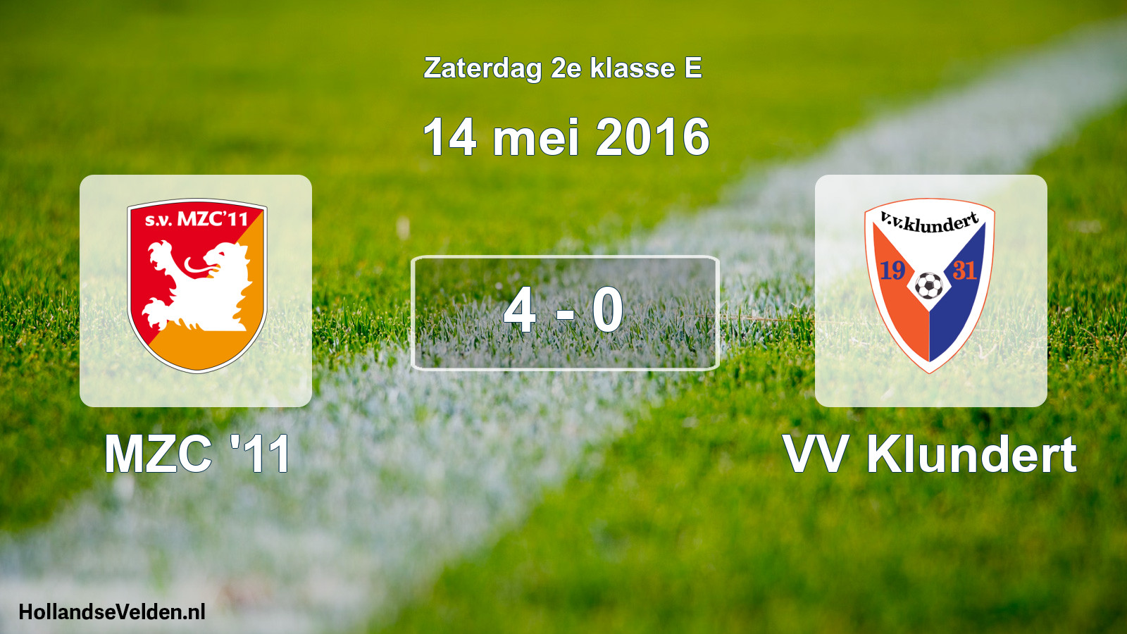 Total number of matches played: MZC '11 - VV Klundert 4 - 0 (14 May 2016)