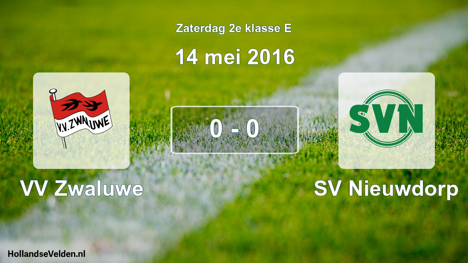 Total number of matches played: VV Zwaluwe - SV Nieuwdorp 0 - 0 (14 May 2016)