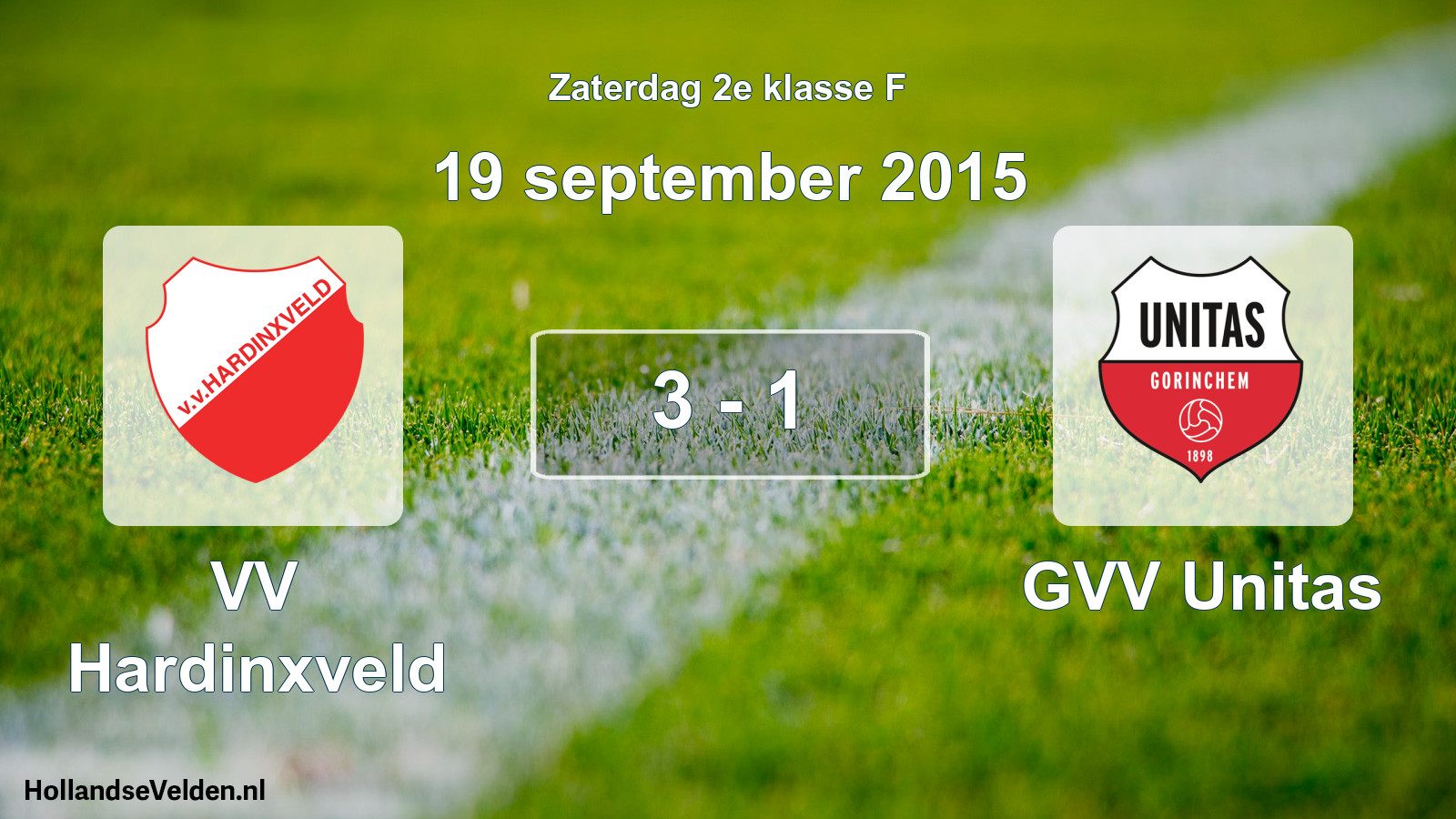 Total number of matches played: VV Hardinxveld - GVV Unitas 3 - 1 (19 September 2015)