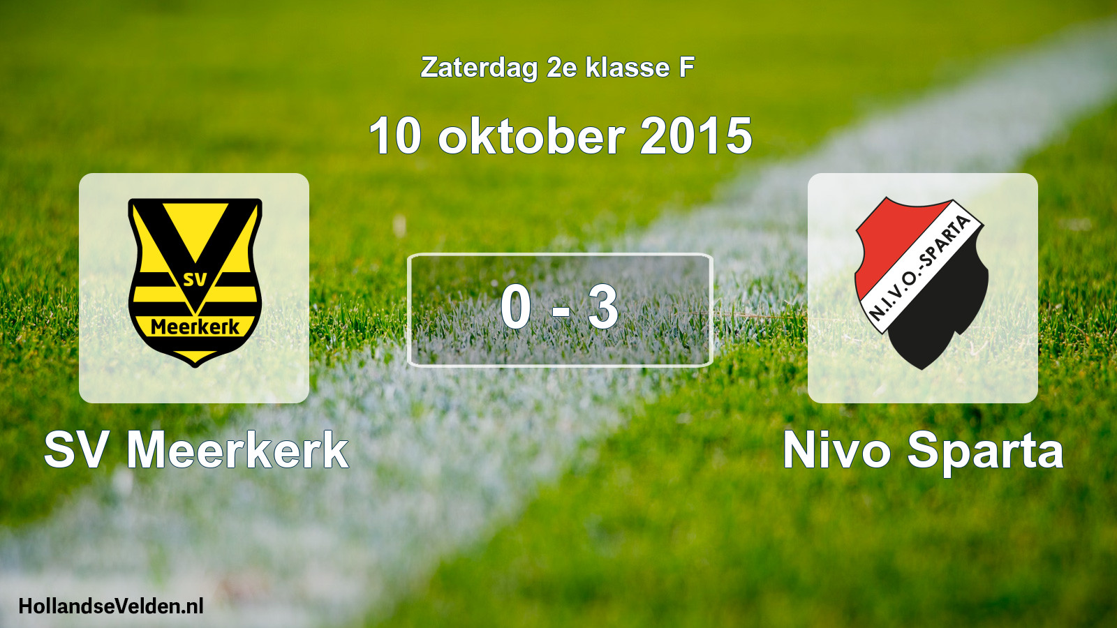 Total number of matches played: SV Meerkerk - Nivo Sparta 0 - 3 (10 October 2015)